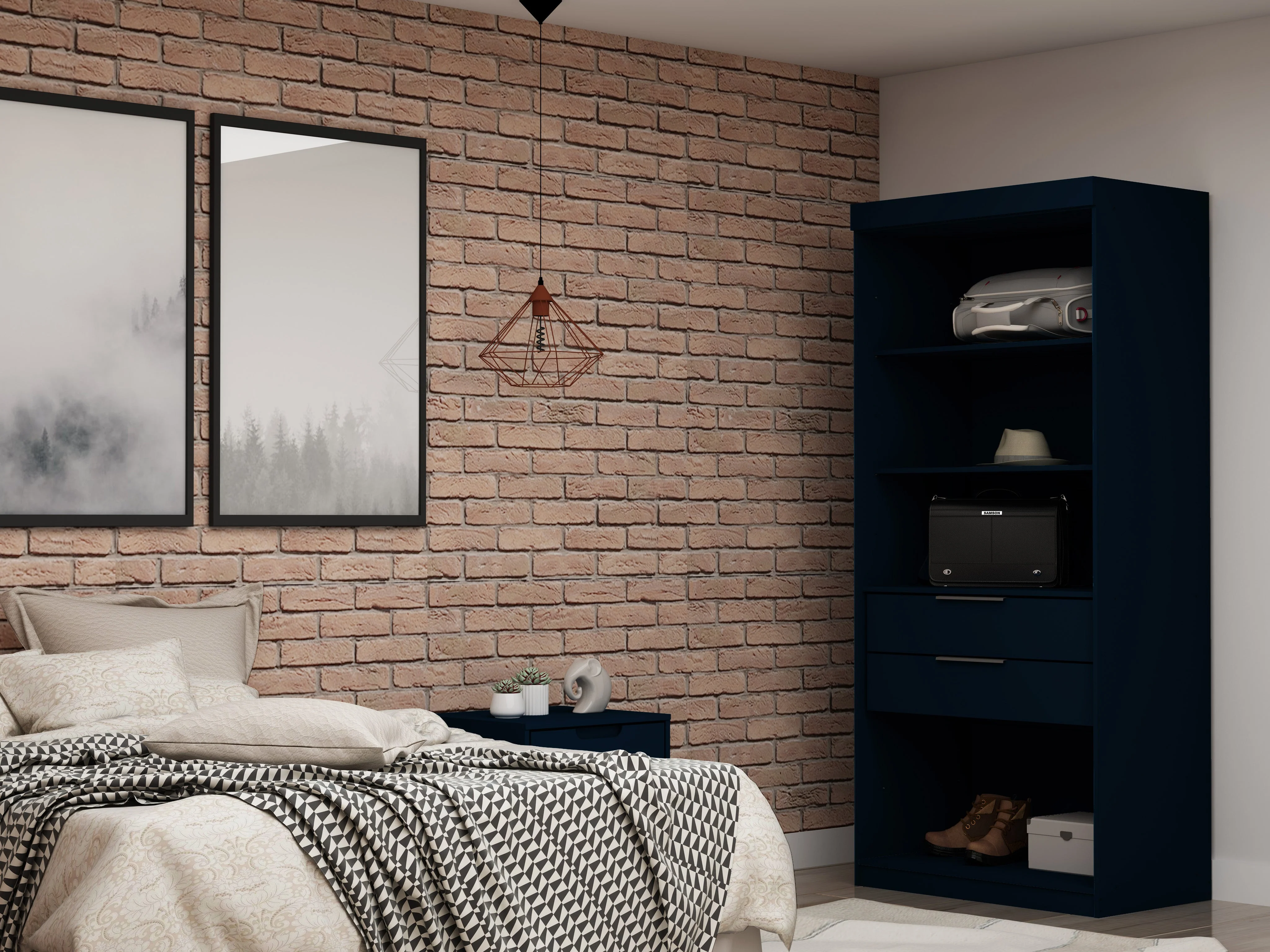 Mulberry Open 1 Sectional Closet in Tatiana Midnight Blue - Image 2