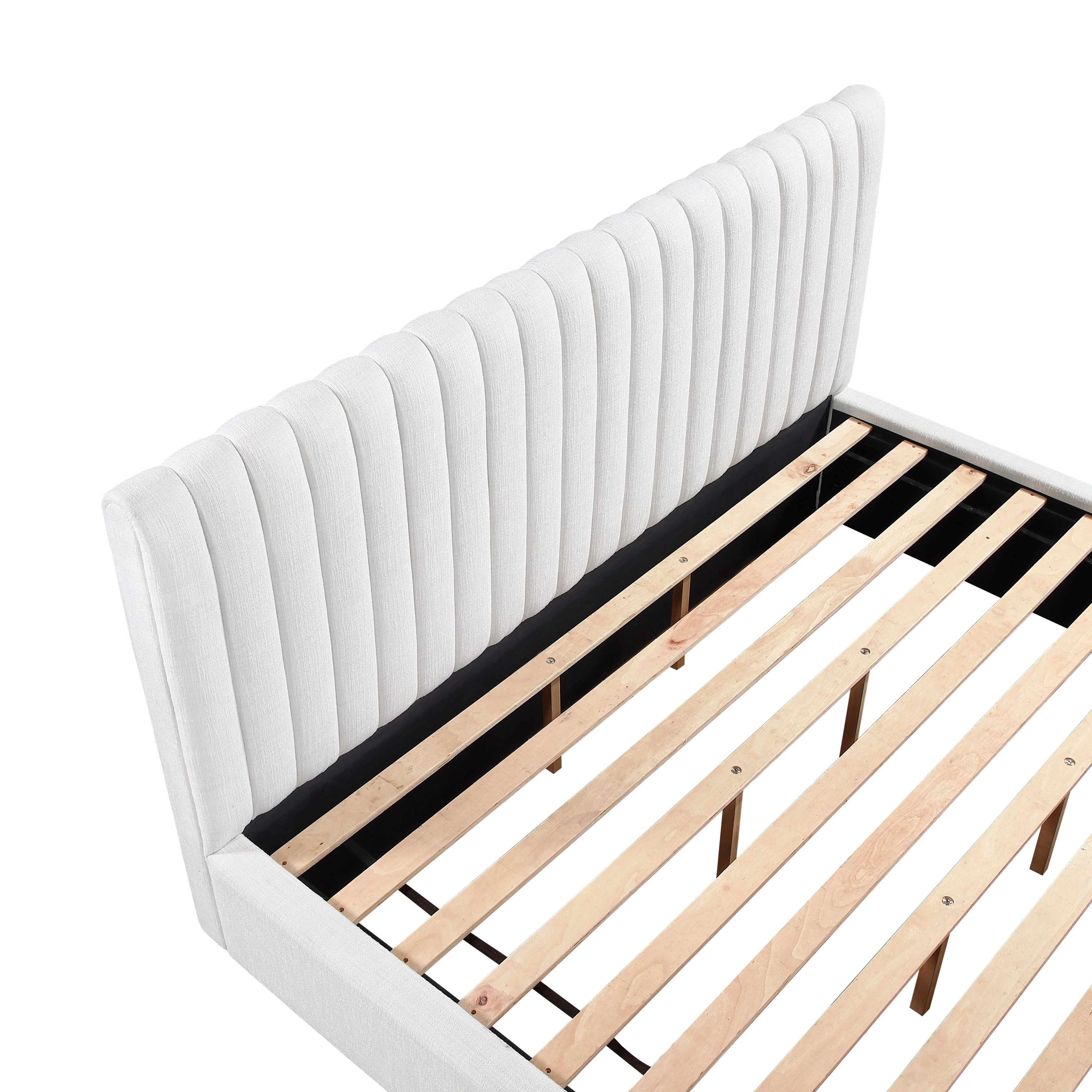 Mulvane Natural Eastern King Upholstered Platform Bed - Image 9