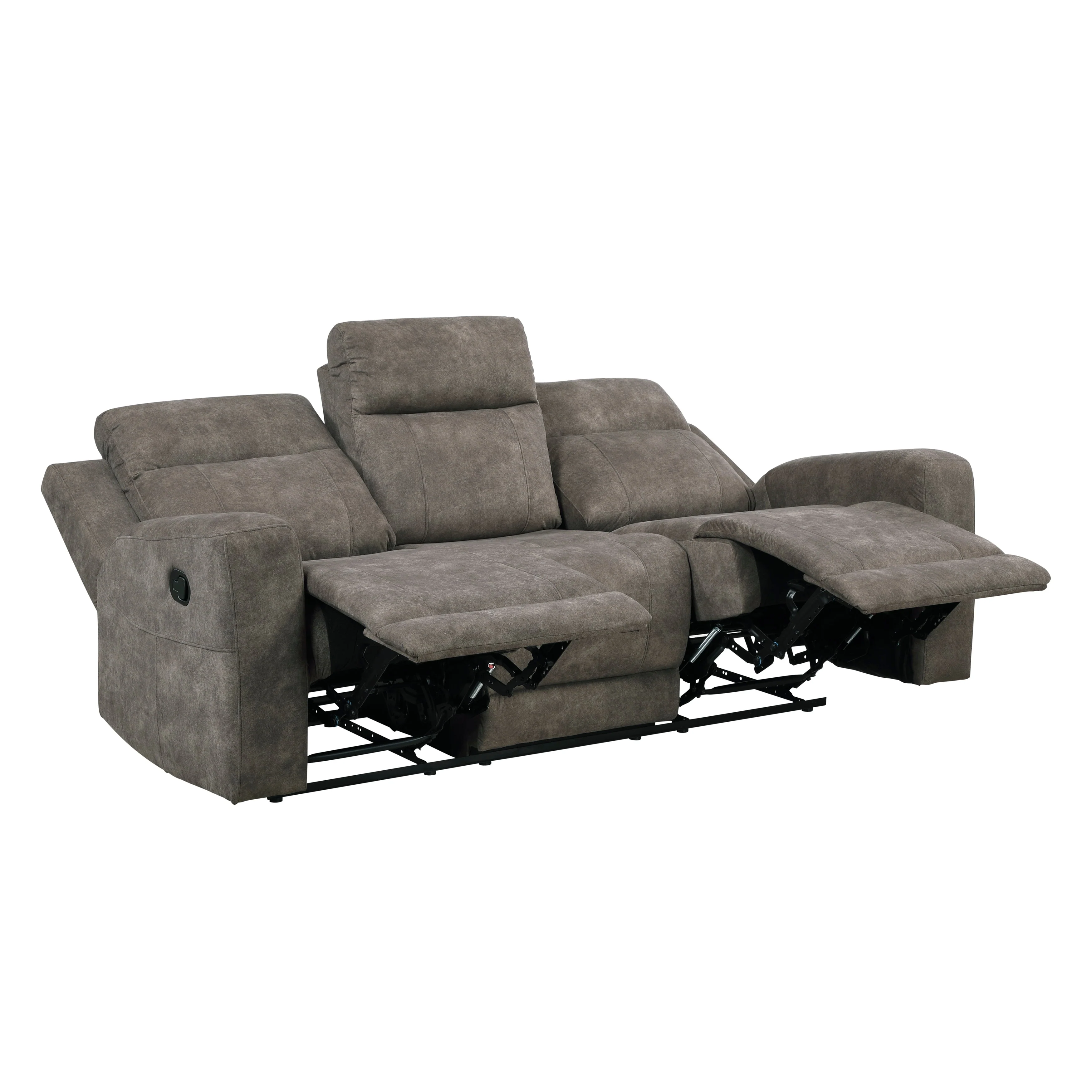 Muncie Brown Double Reclining Sofa - Image 4