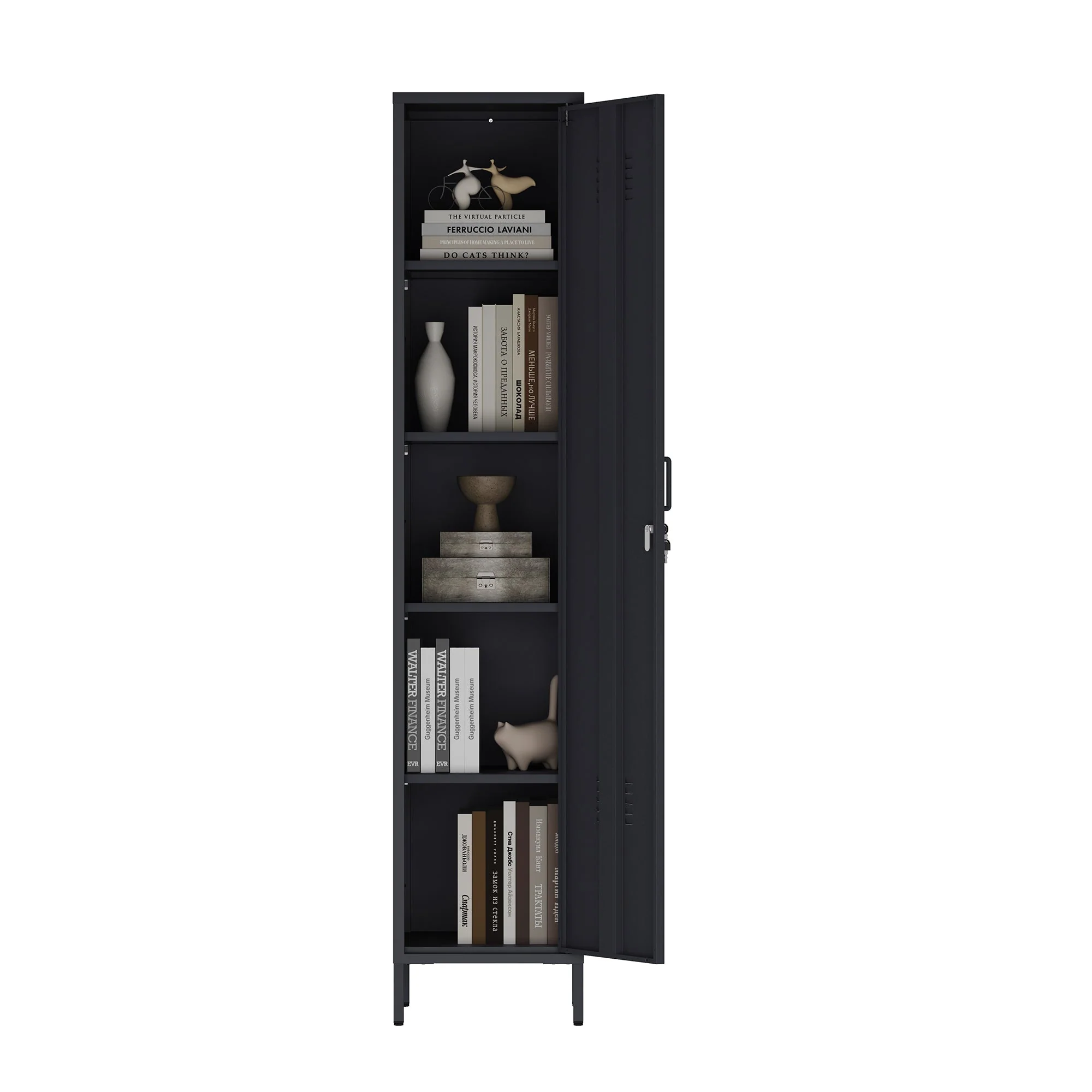 Naomi 15" Single Locker Storage Cabinet in Black - Image 12