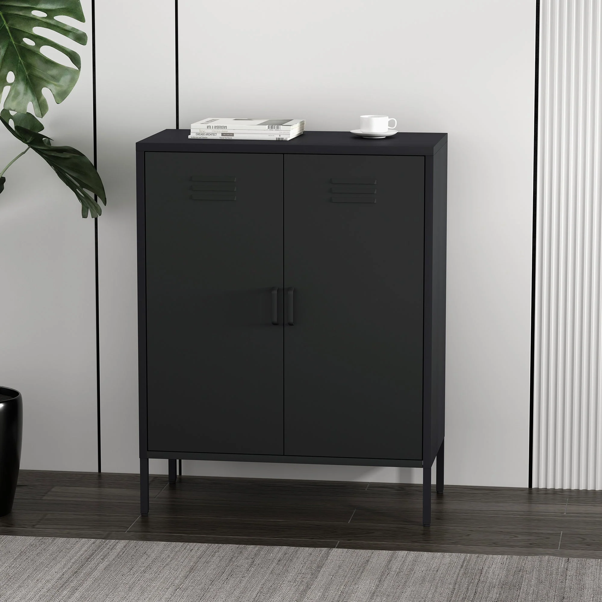Naomi 31.5" Accent Cabinet in Black - Image 2