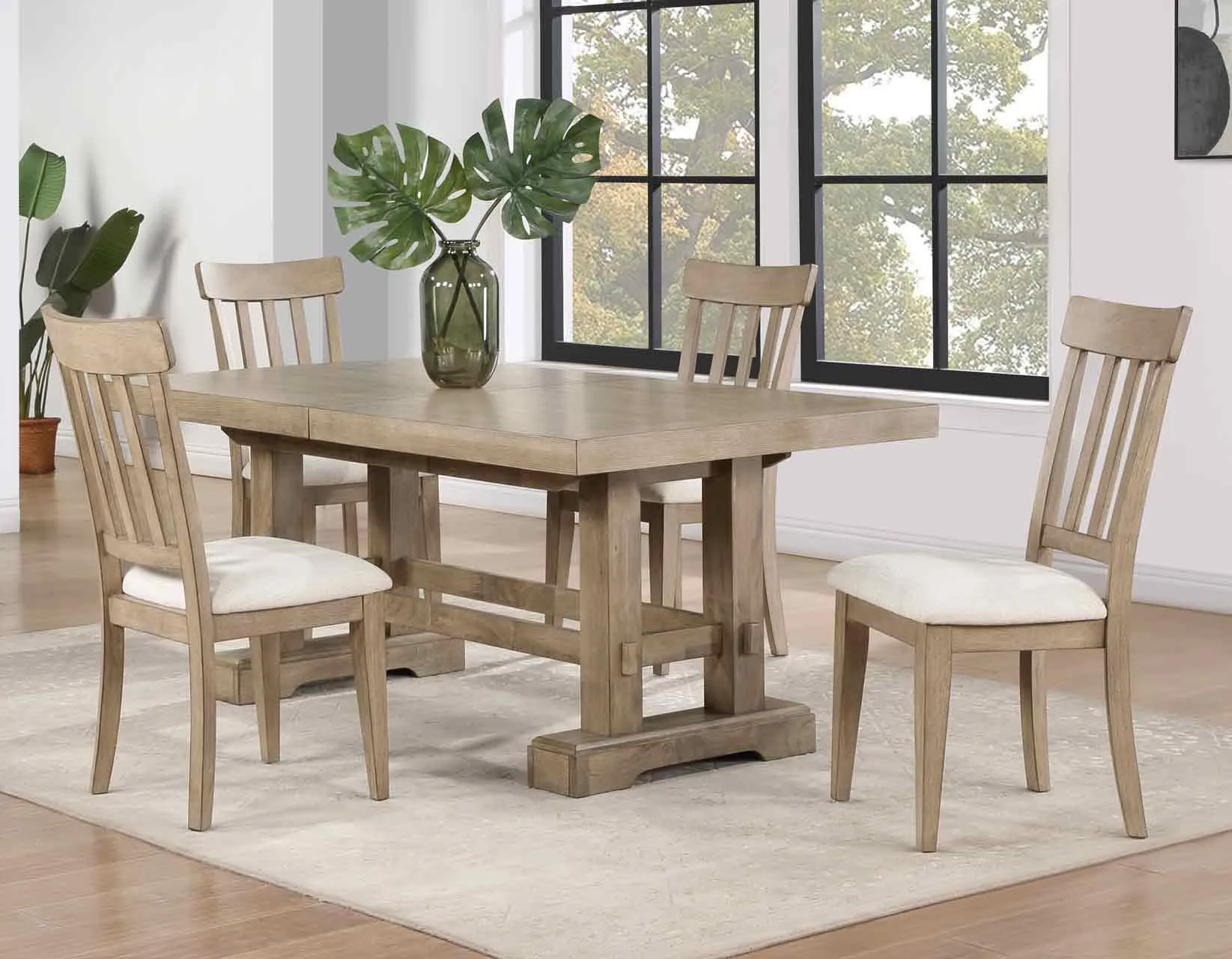 Napa 108-inch Dining Table with 2/18-inch Leaves, Sand - Image 10