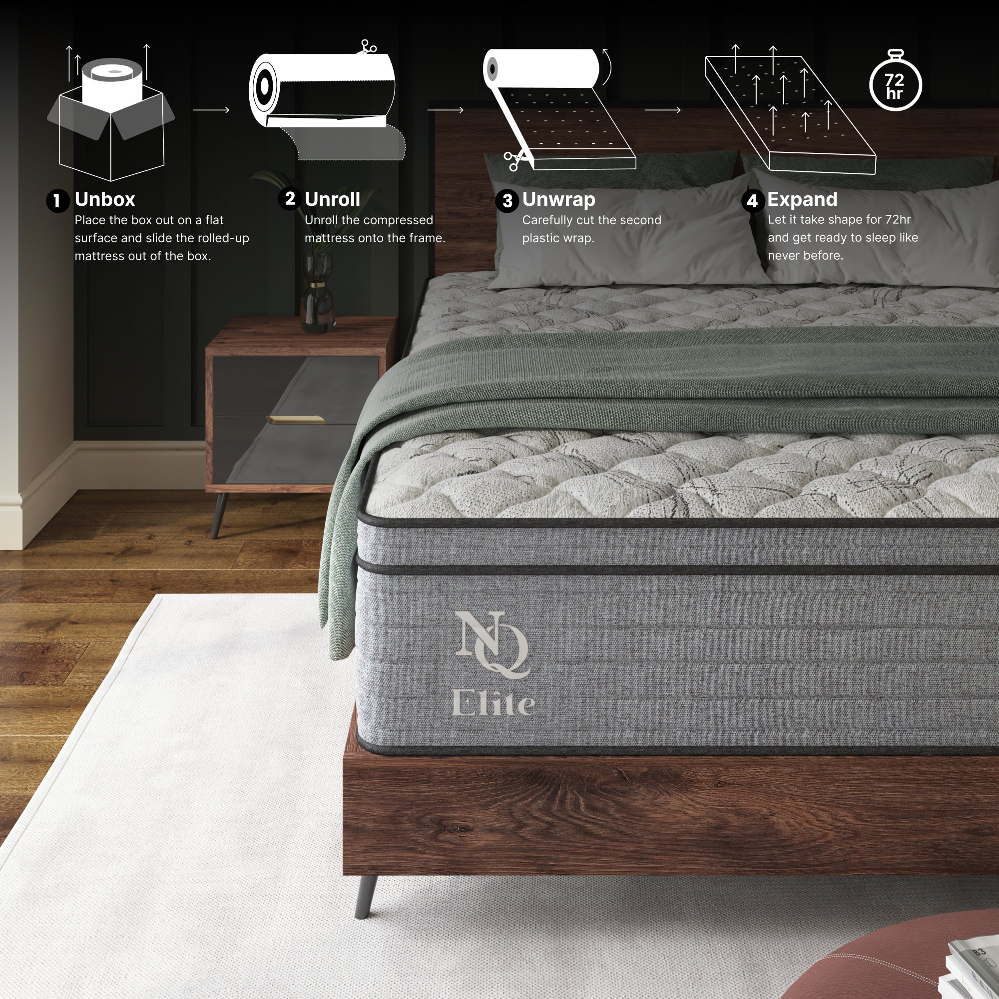 NapQueen Elite Series Machka Hybrid Mattress, Made in USA - Image 7