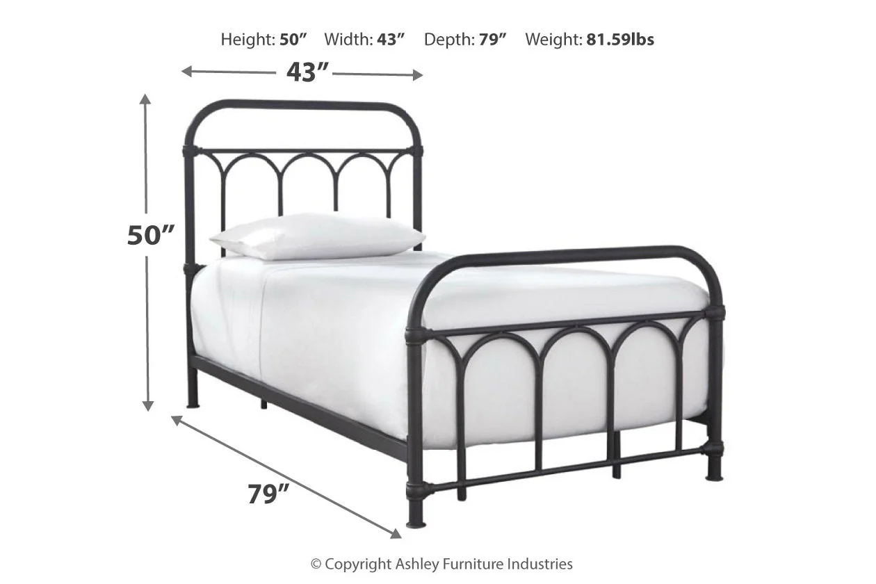 Nashburg Black Twin Metal Platform Bed - Image 5