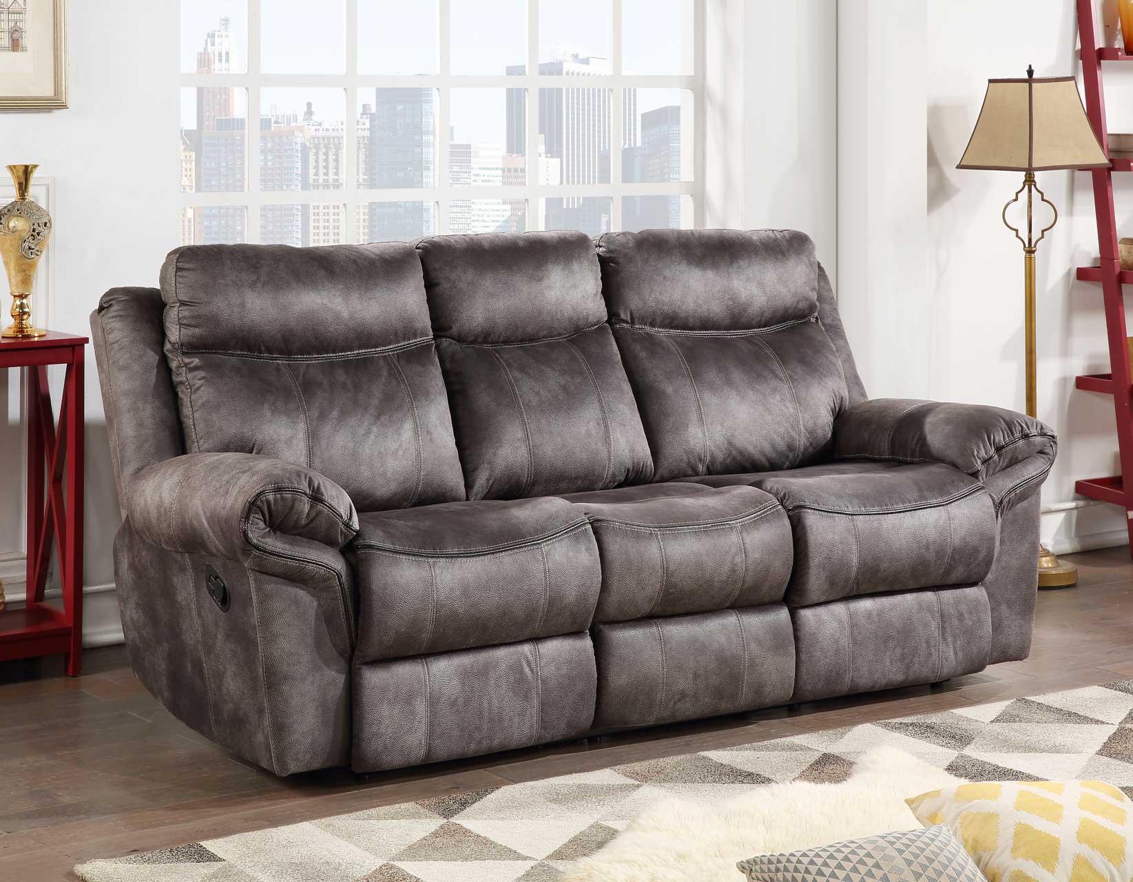 Nashville Gray 3-Piece Manual Reclining Set - Image 2