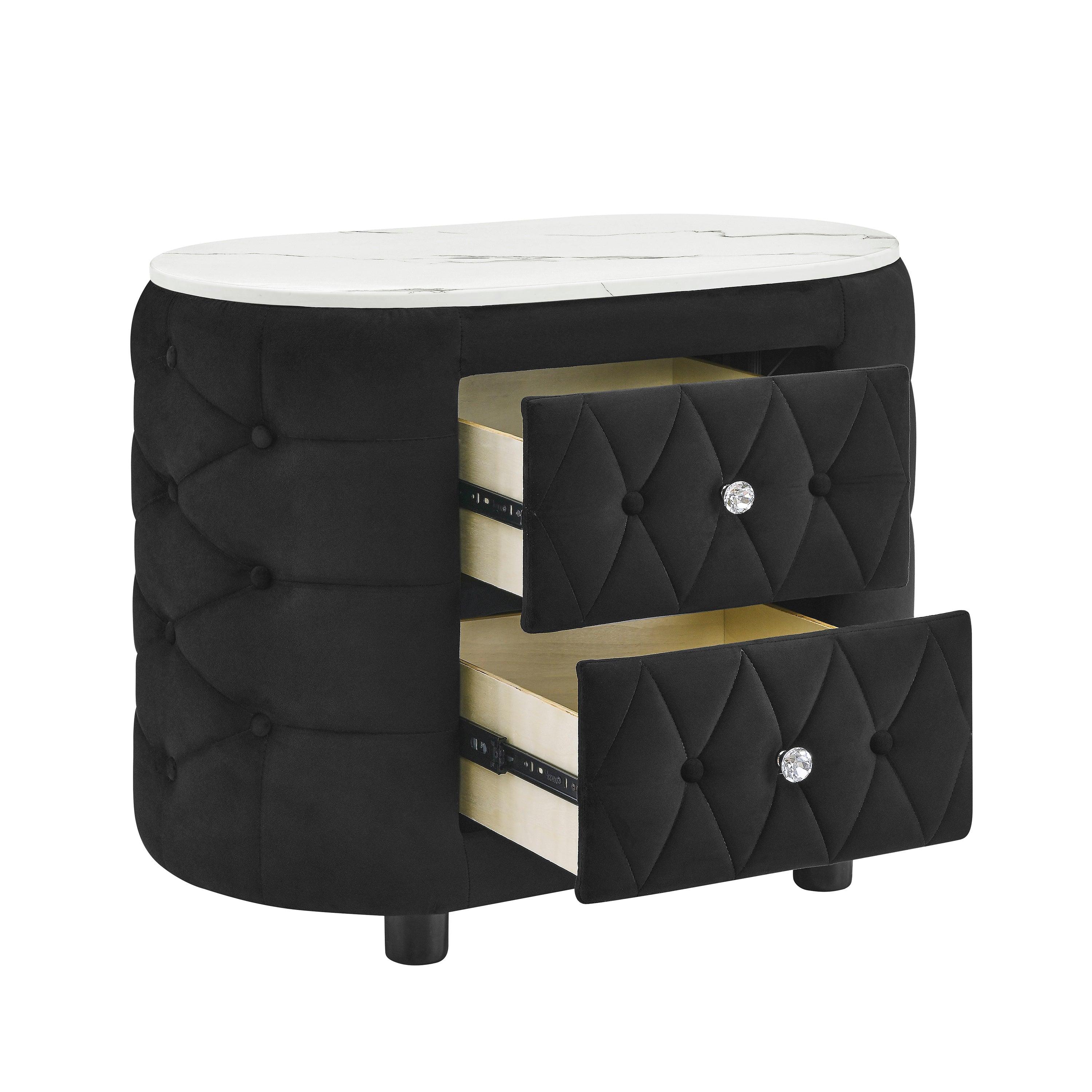 Natalia Black Nightstand - Image 3