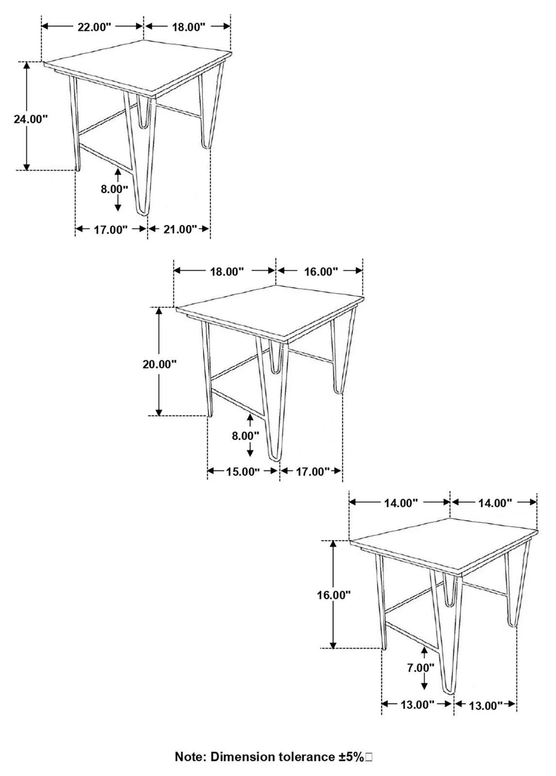 Nayeli Natural and Black 3-Piece Nesting Table with Hairpin Legs - Image 11