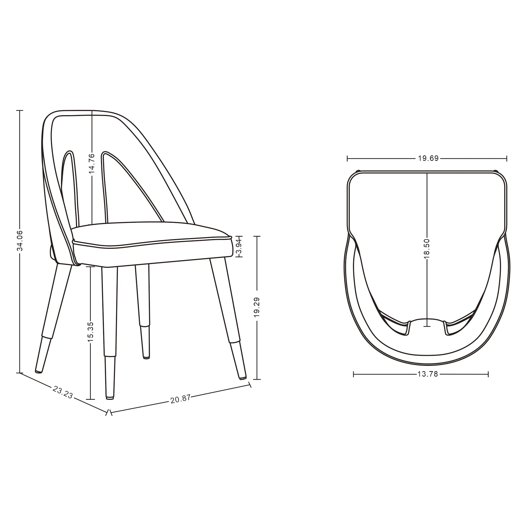 Neda Dining Chair in Grey - Image 3