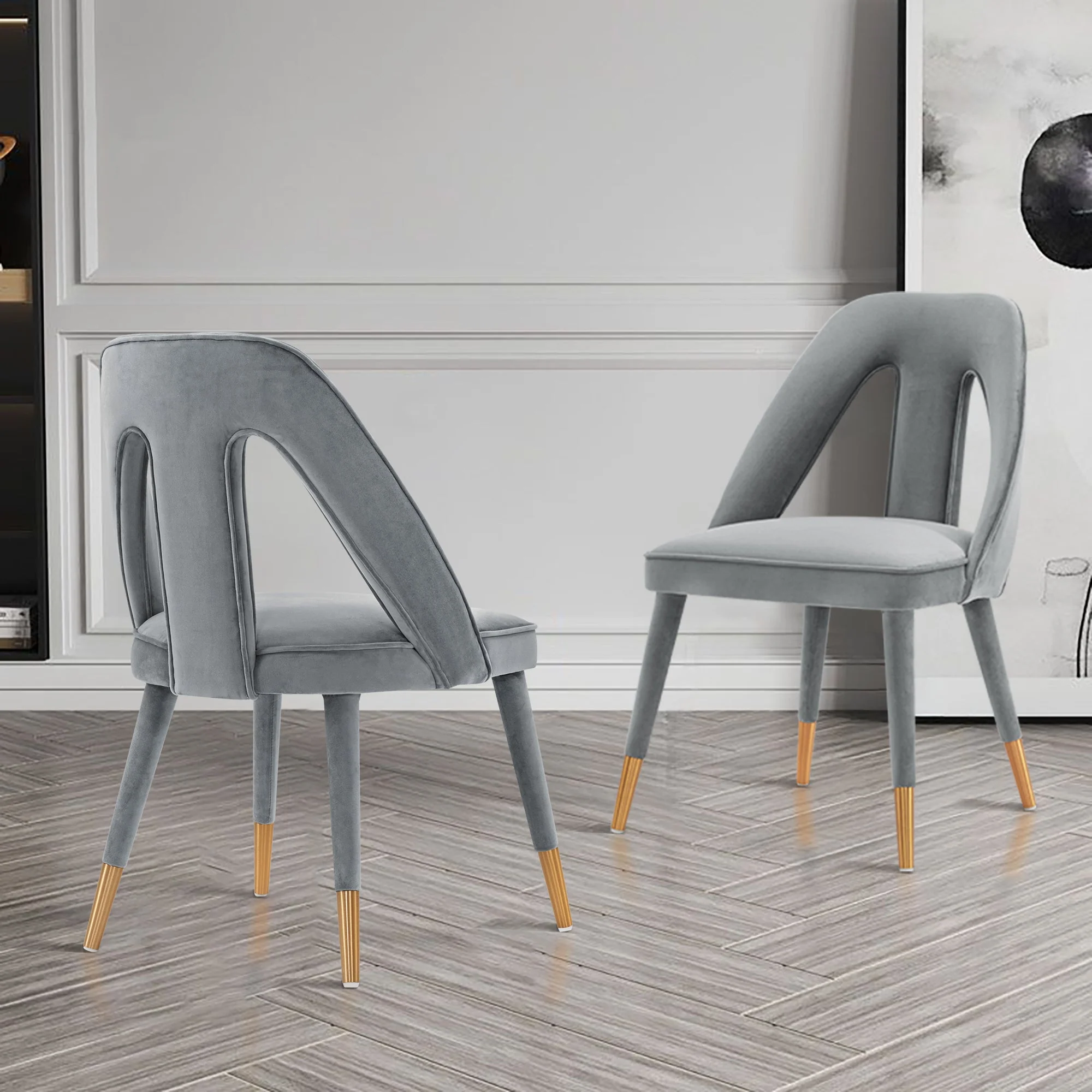 Neda Dining Chair in Grey (set of 2) - Image 2