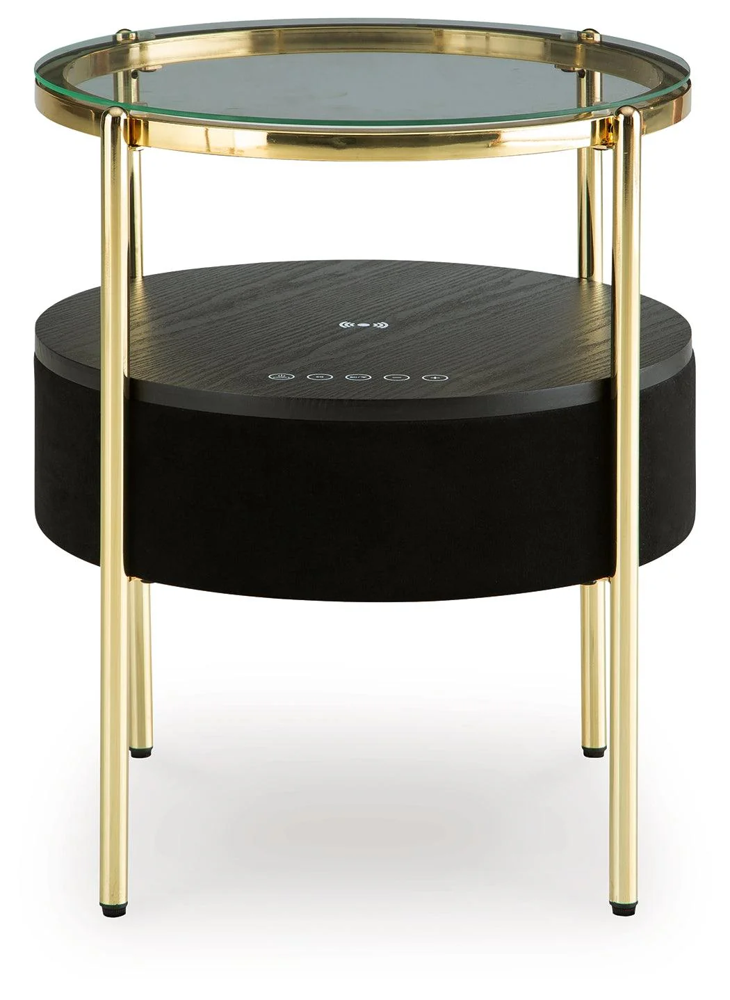 Nedman Black/Gold Finish Accent Table with Speaker - Image 3