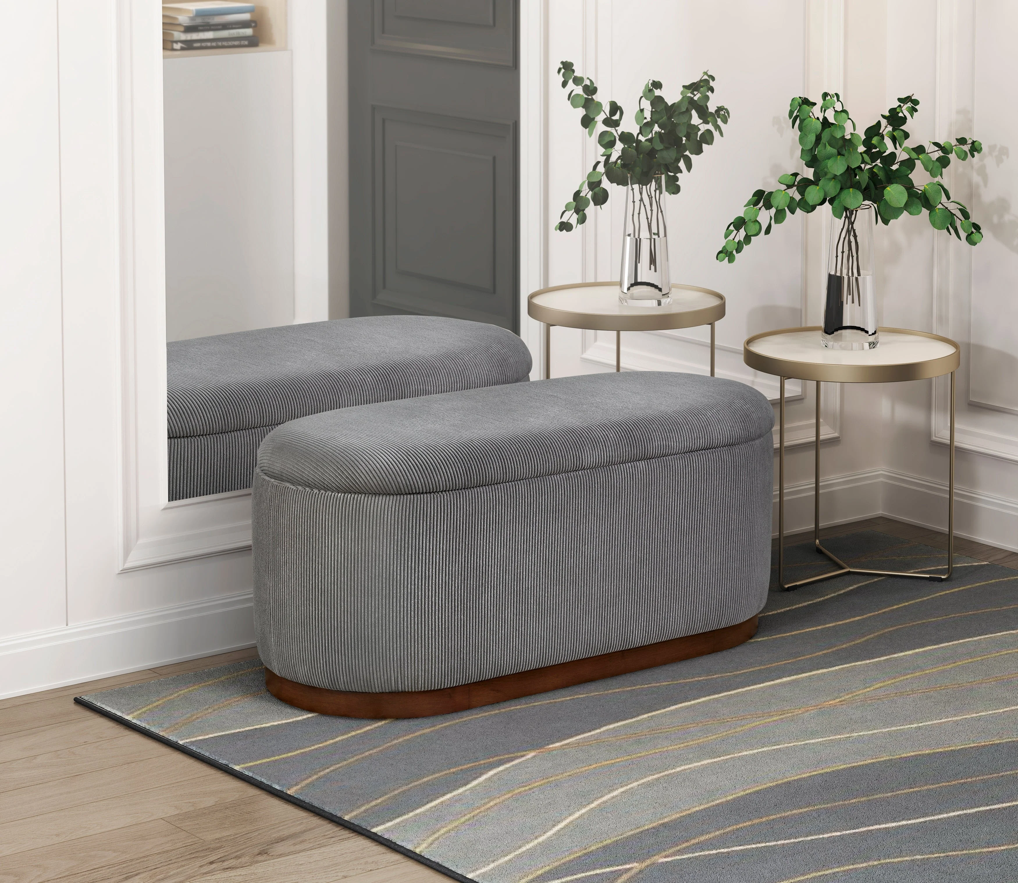 Nell Gray Lift-Top Storage Bench - Image 7