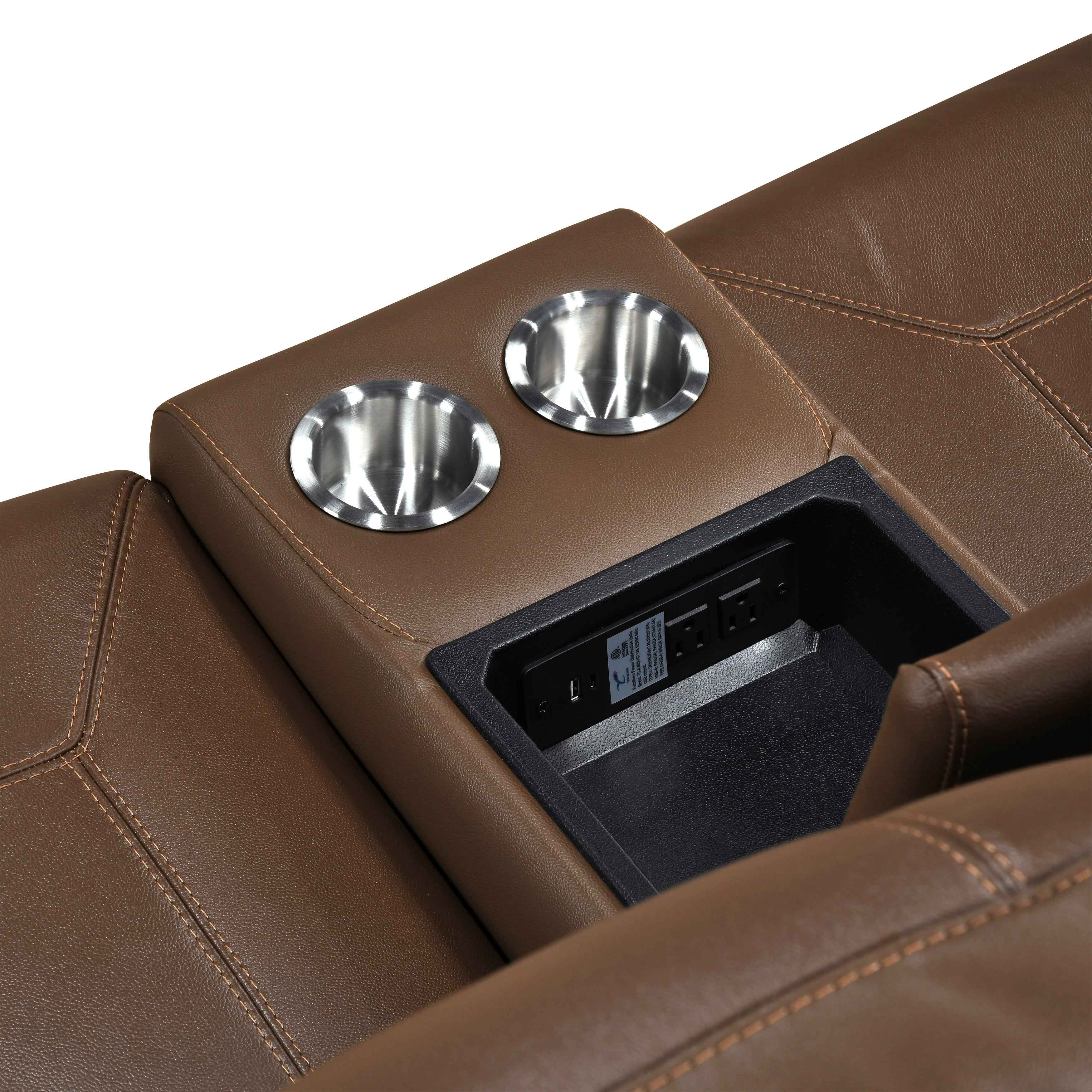 Nest Camel Double Reclining Loveseat with Center Console - Image 5