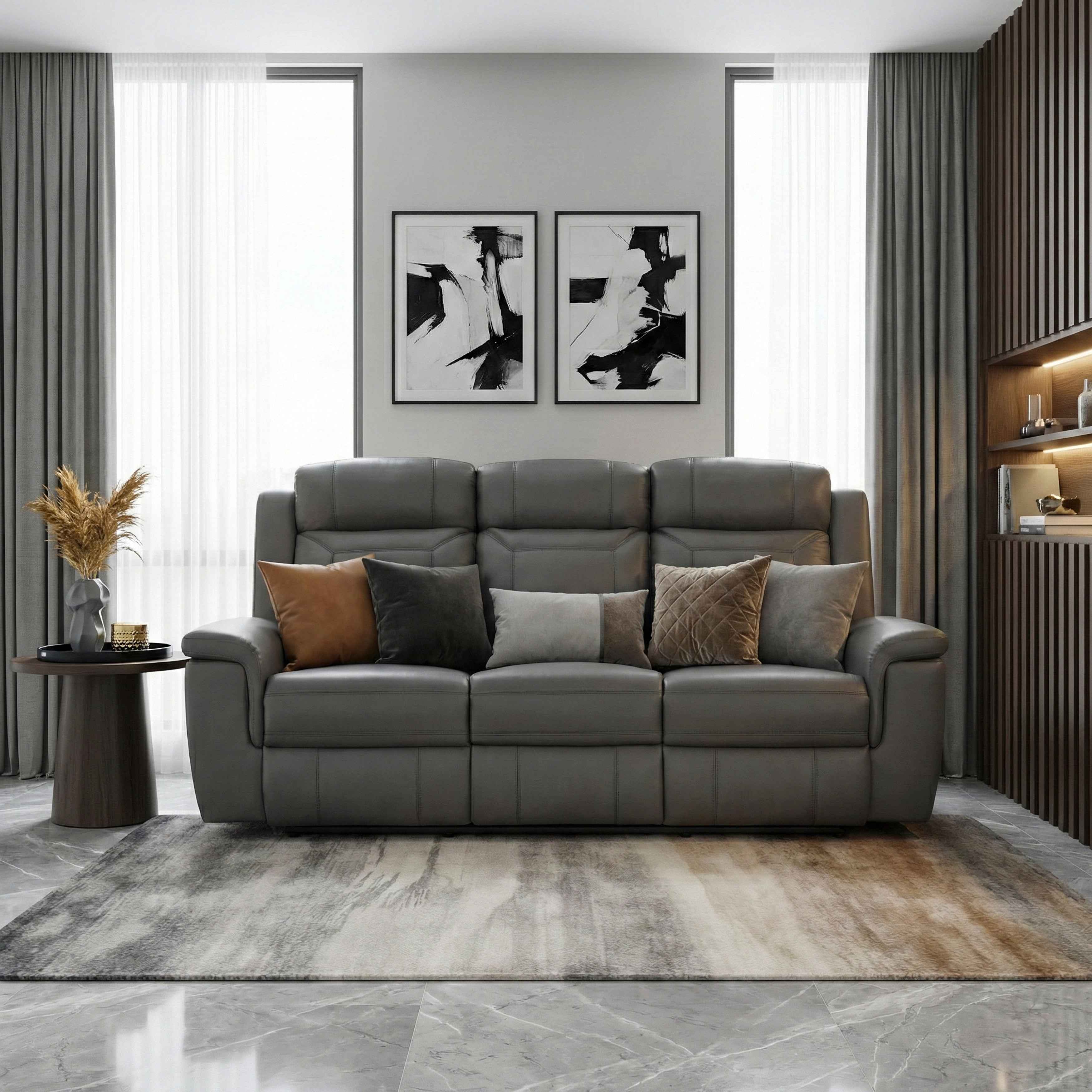 Nest Dark Gray Double Reclining Sofa - Image 12