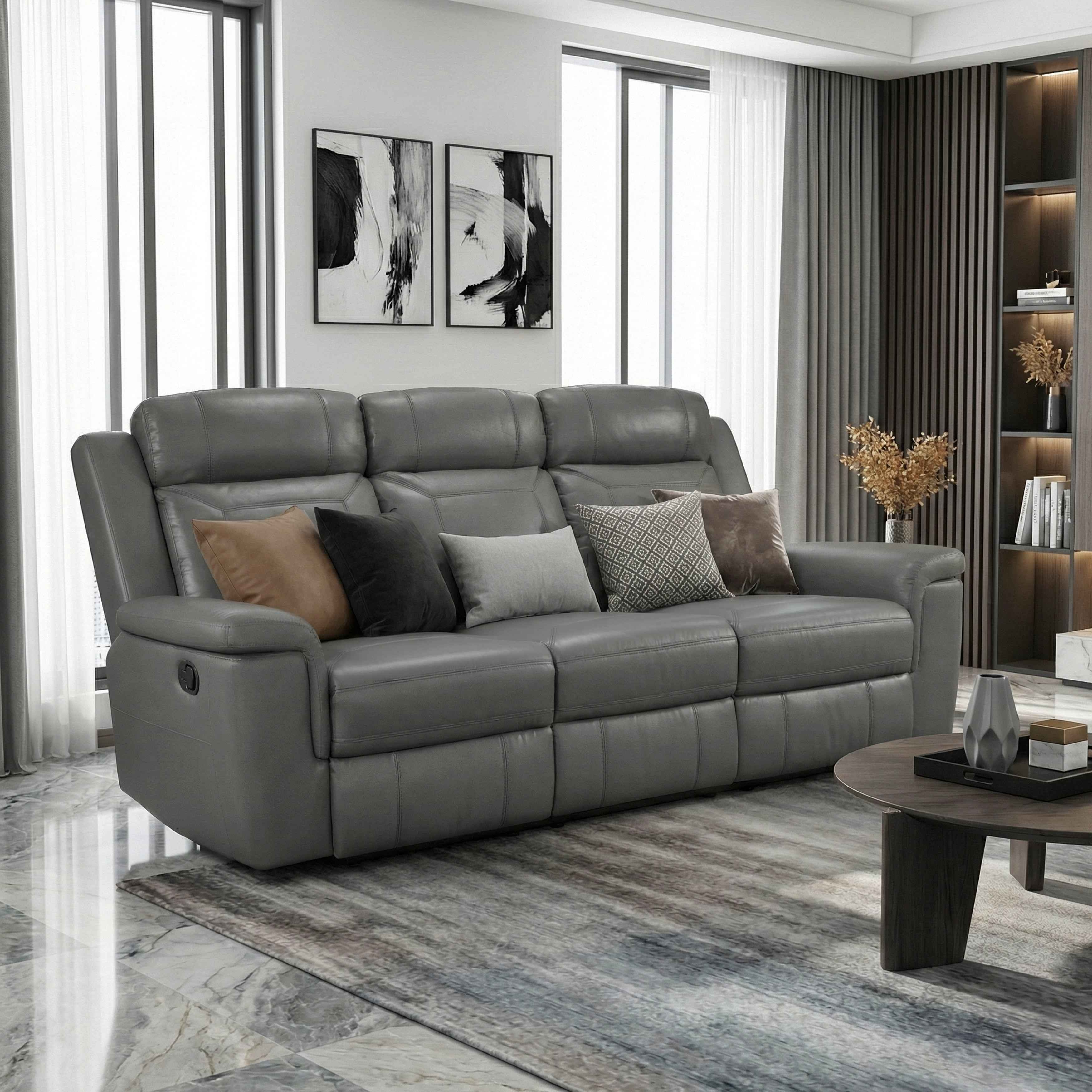 Nest Dark Gray Double Reclining Sofa - Image 13