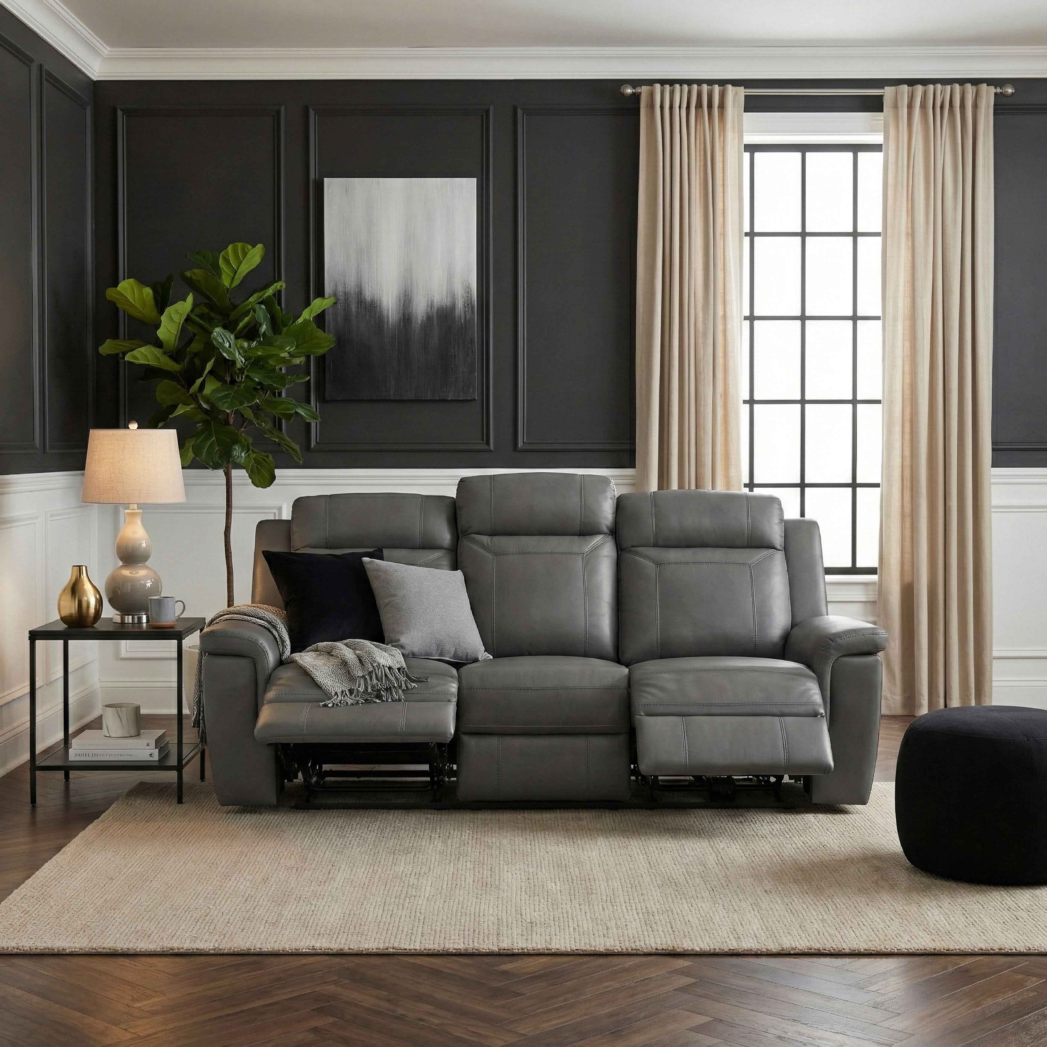 Nest Dark Gray Double Reclining Sofa - Image 14