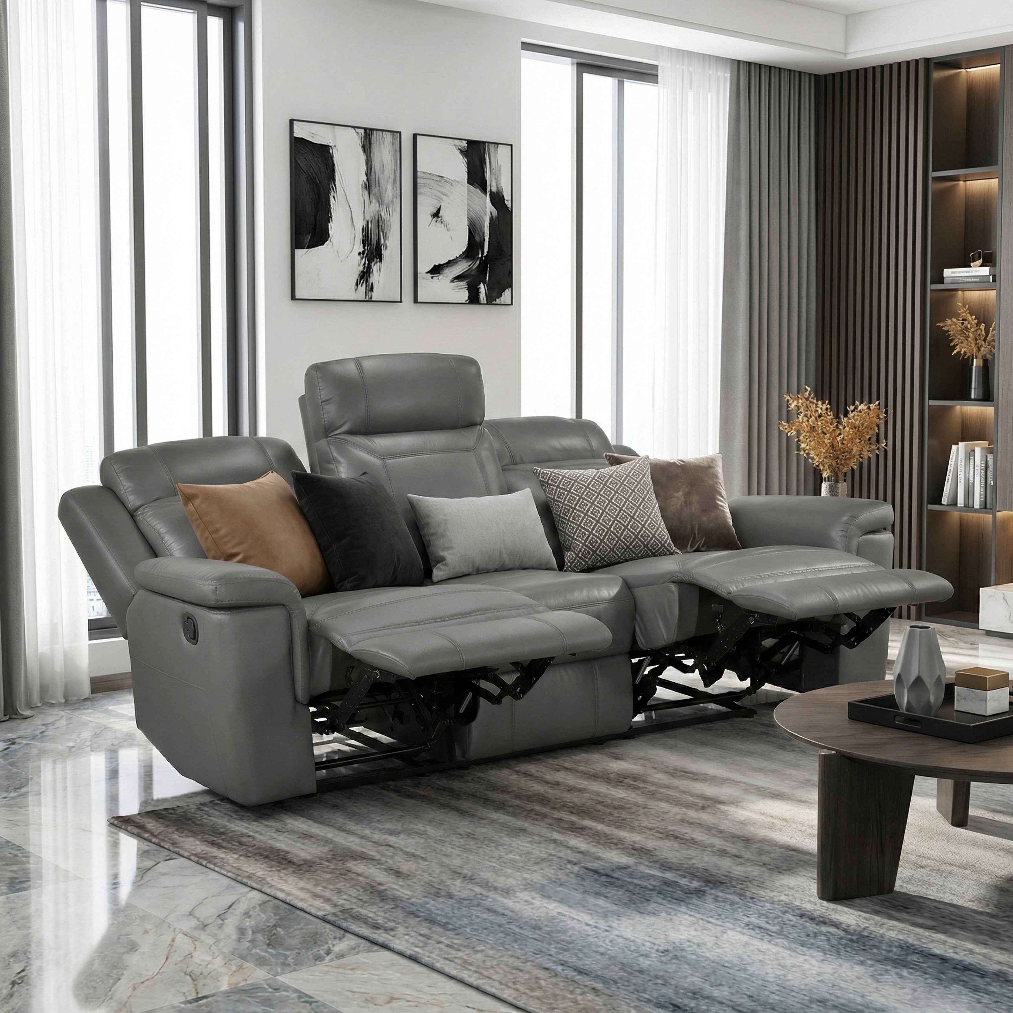 Nest Dark Gray Double Reclining Sofa - Image 15