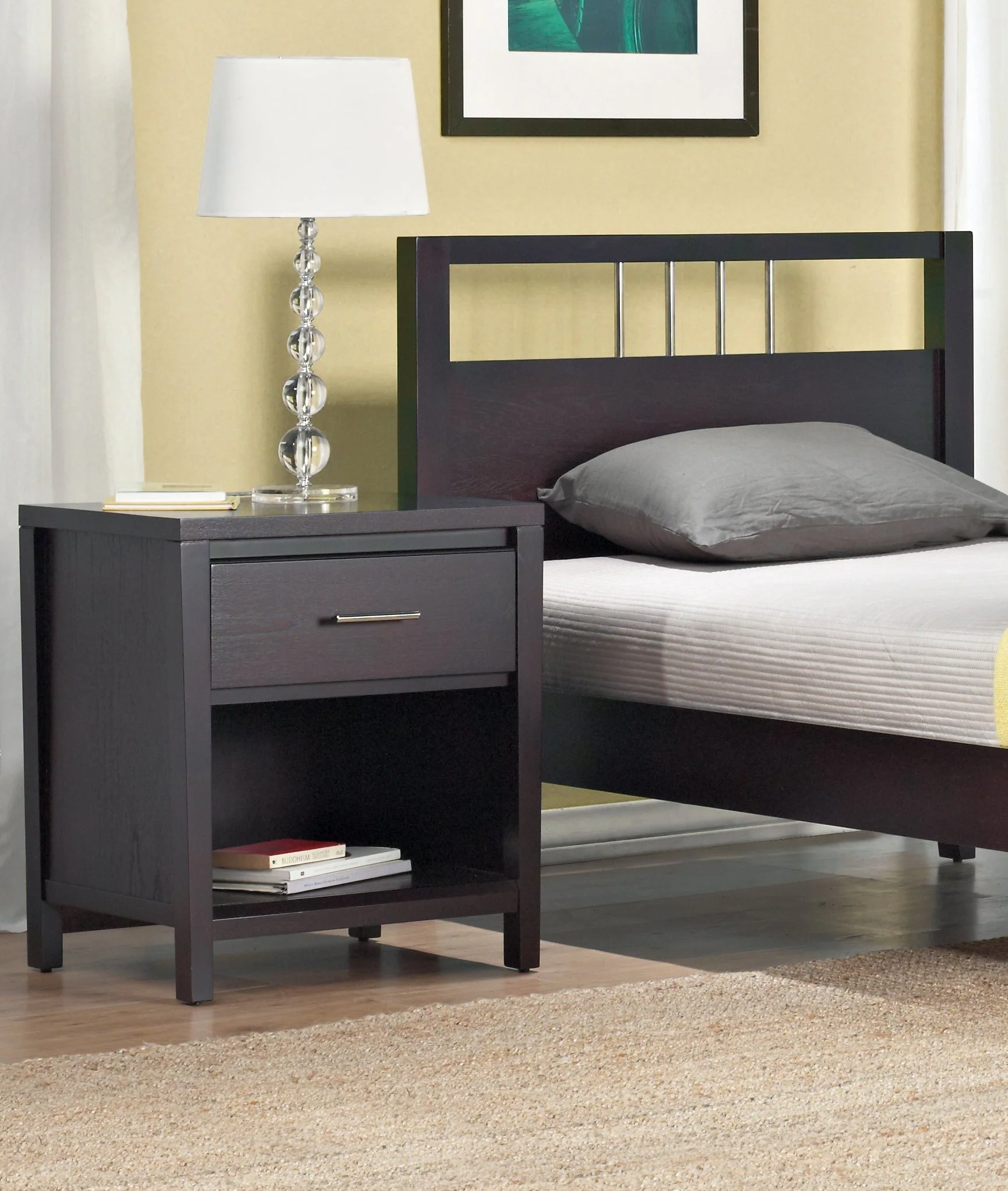 Nevis Charging Station Nightstand in Espresso - Image 11