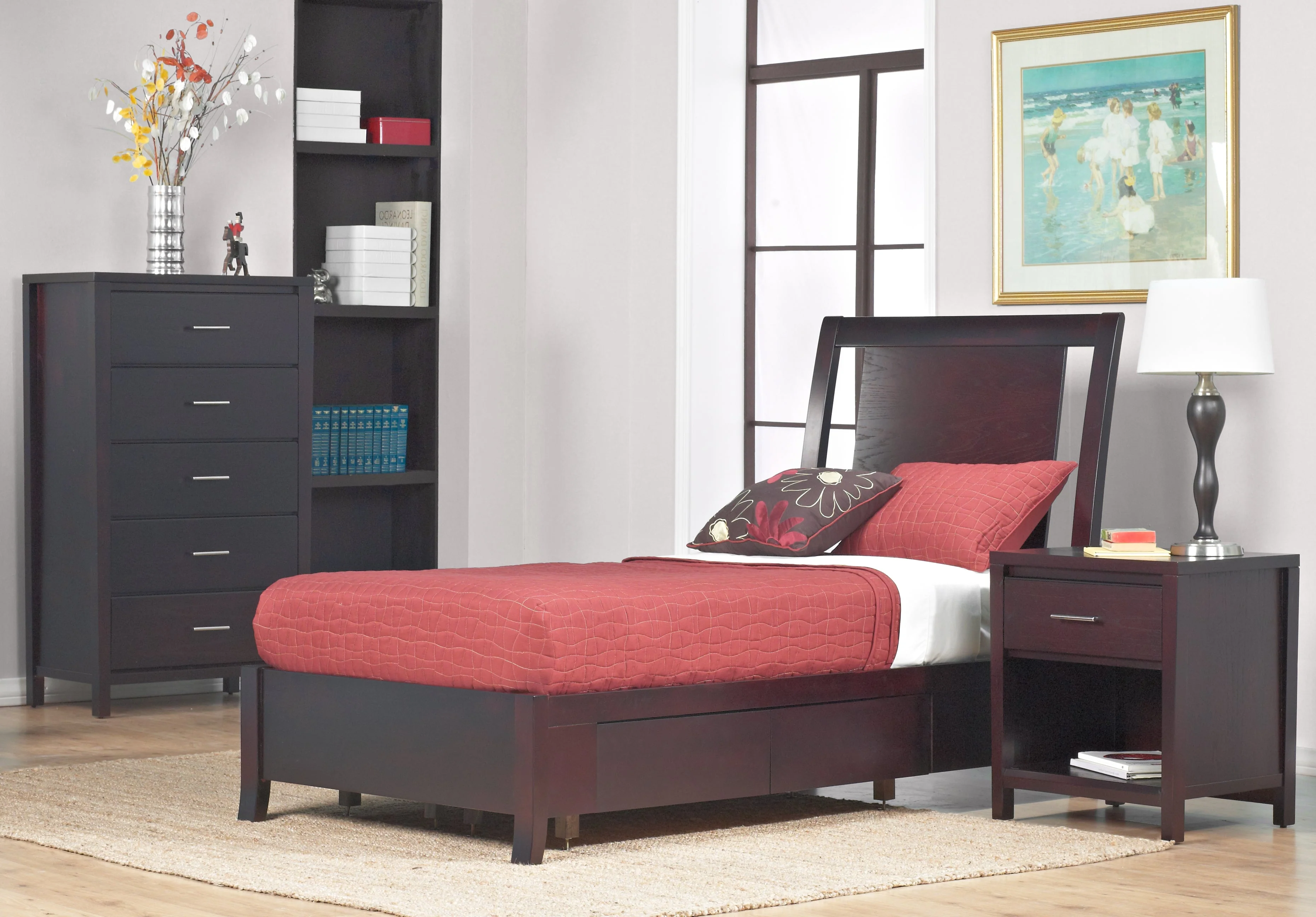 Nevis Queen Low Profile Storage Bed in Espresso - Image 4