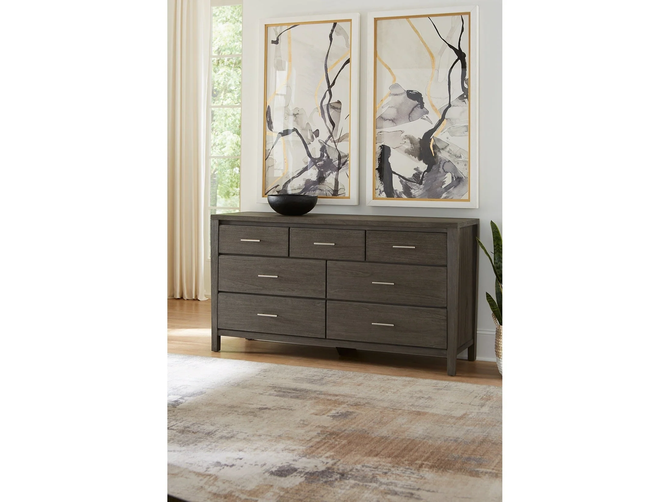 Nevis Seven Drawer Dresser in Sharkskin