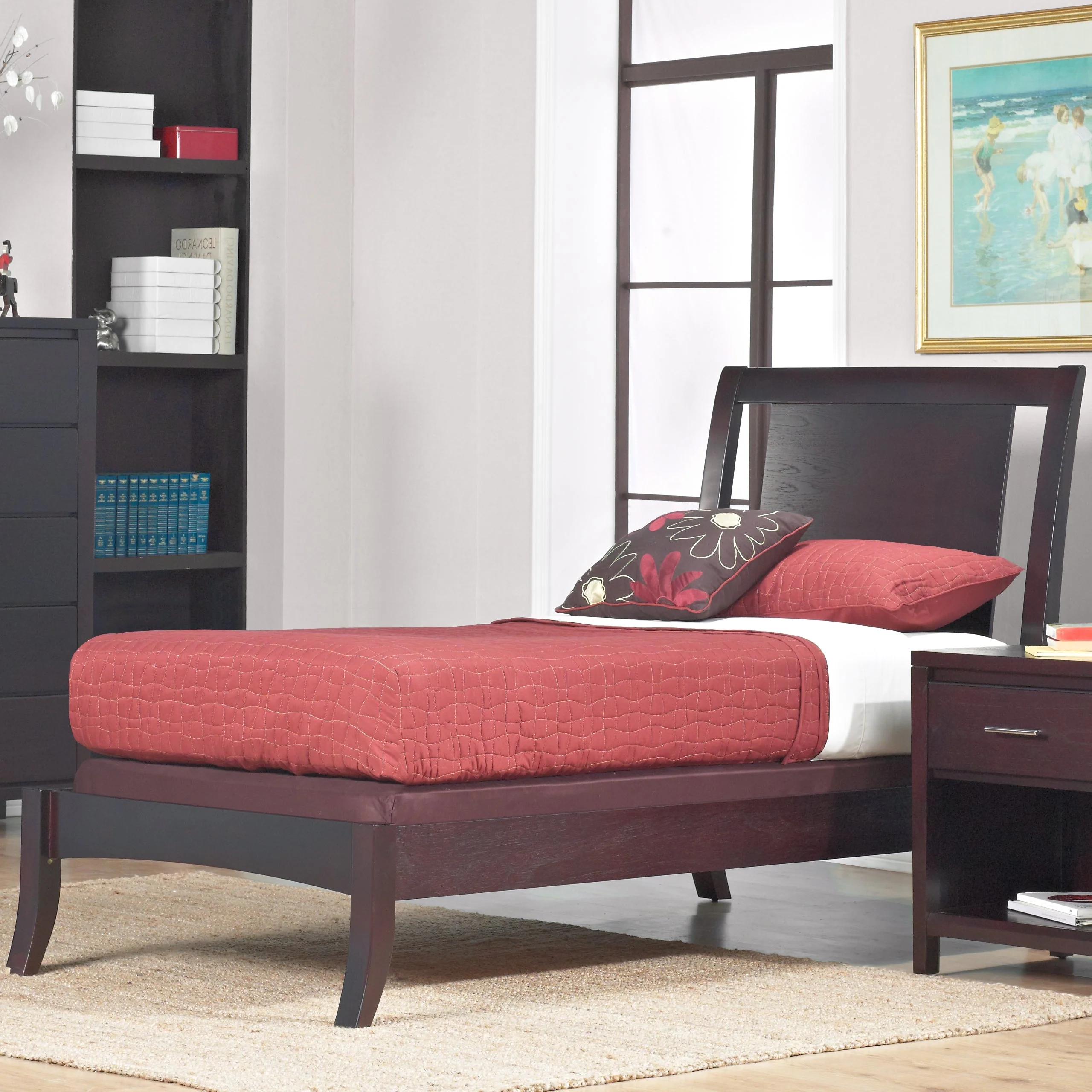 Nevis Wood California King Sleigh Bed in Espresso - Image 2