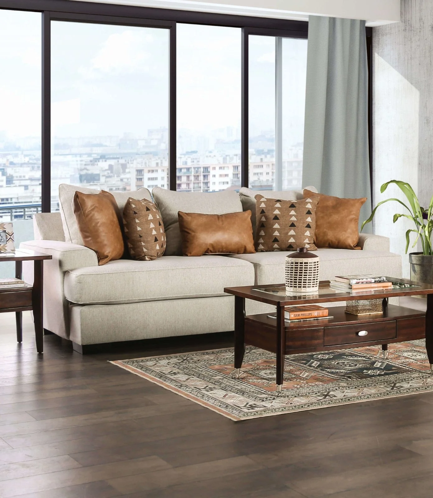 New meadows Sand/Caramel Sofa & Loveseat - Image 2