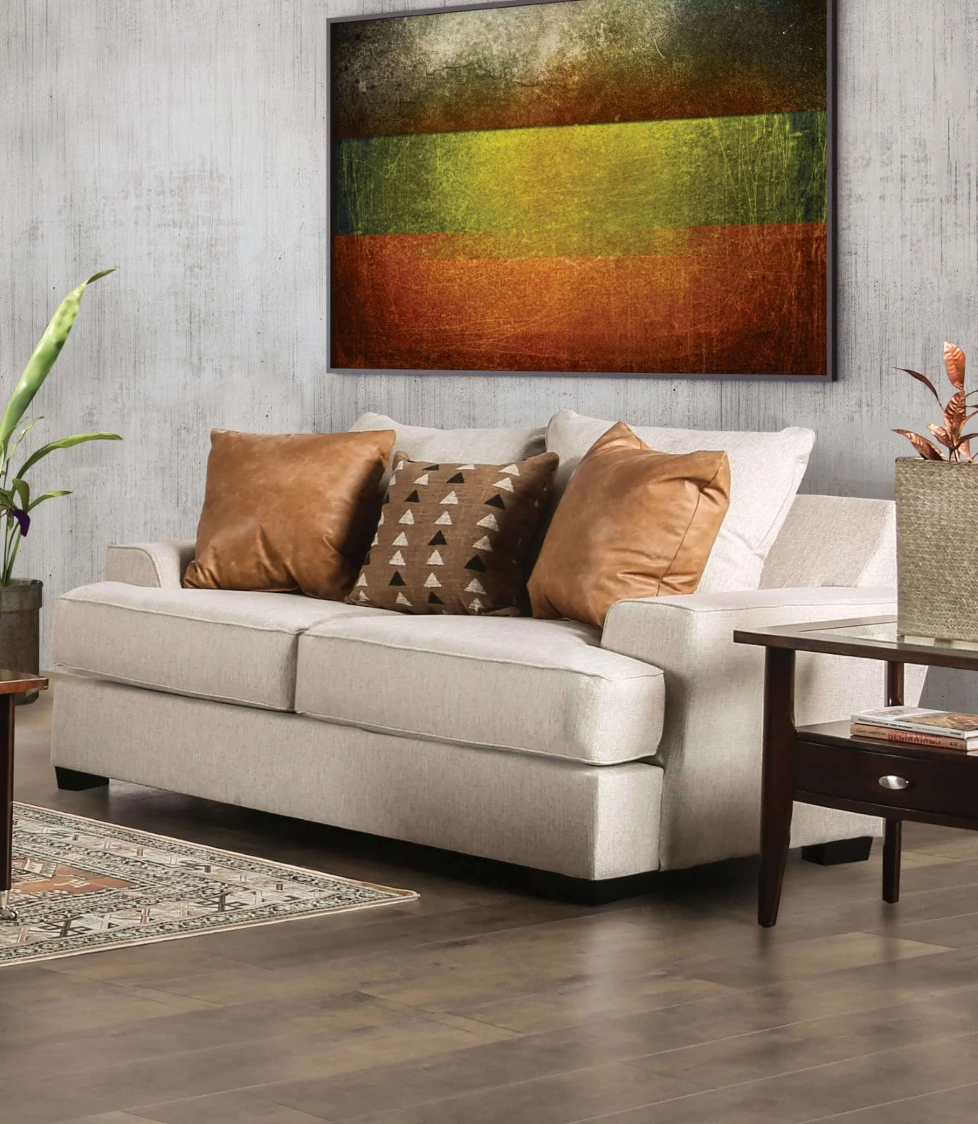 New meadows Sand/Caramel Sofa & Loveseat - Image 3