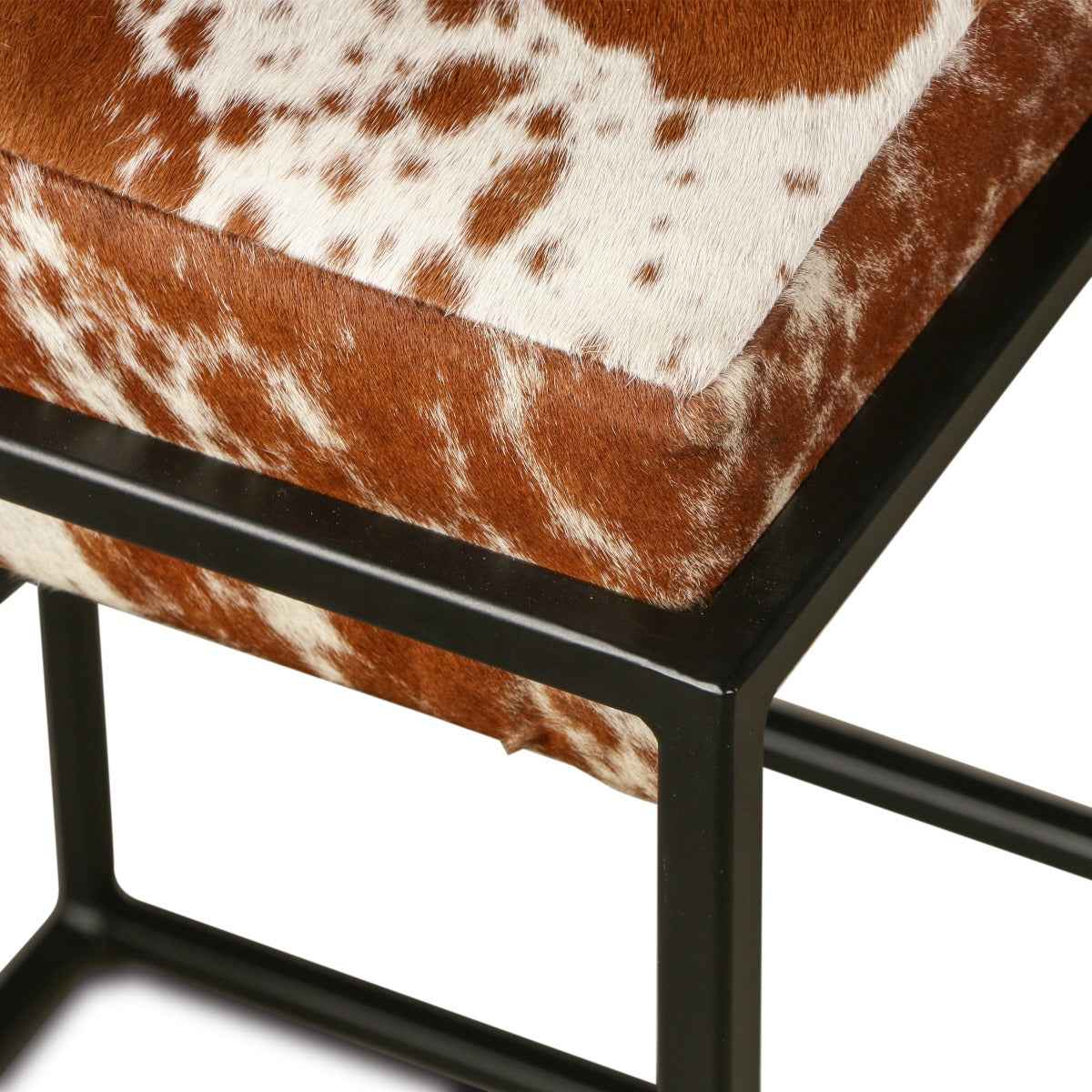 New York 17" Backless Counter Stool in Brown Cowhide - Image 3