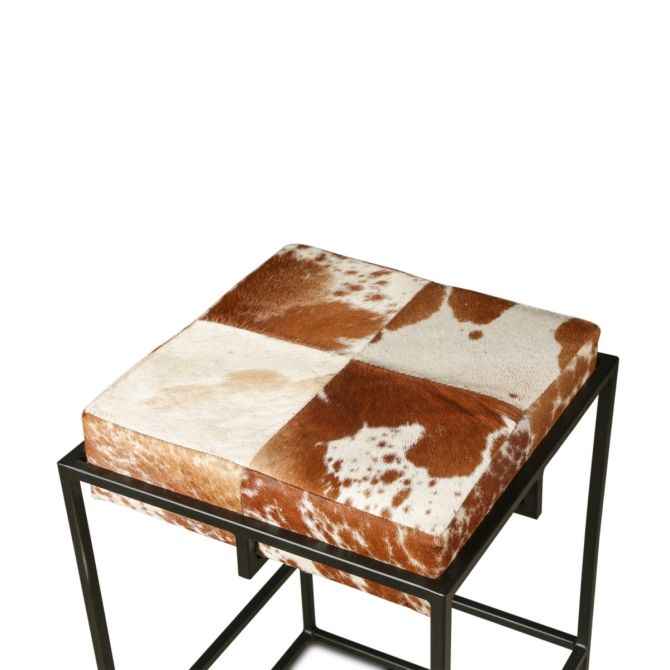 New York 17" Backless Counter Stool in Brown Cowhide - Image 6