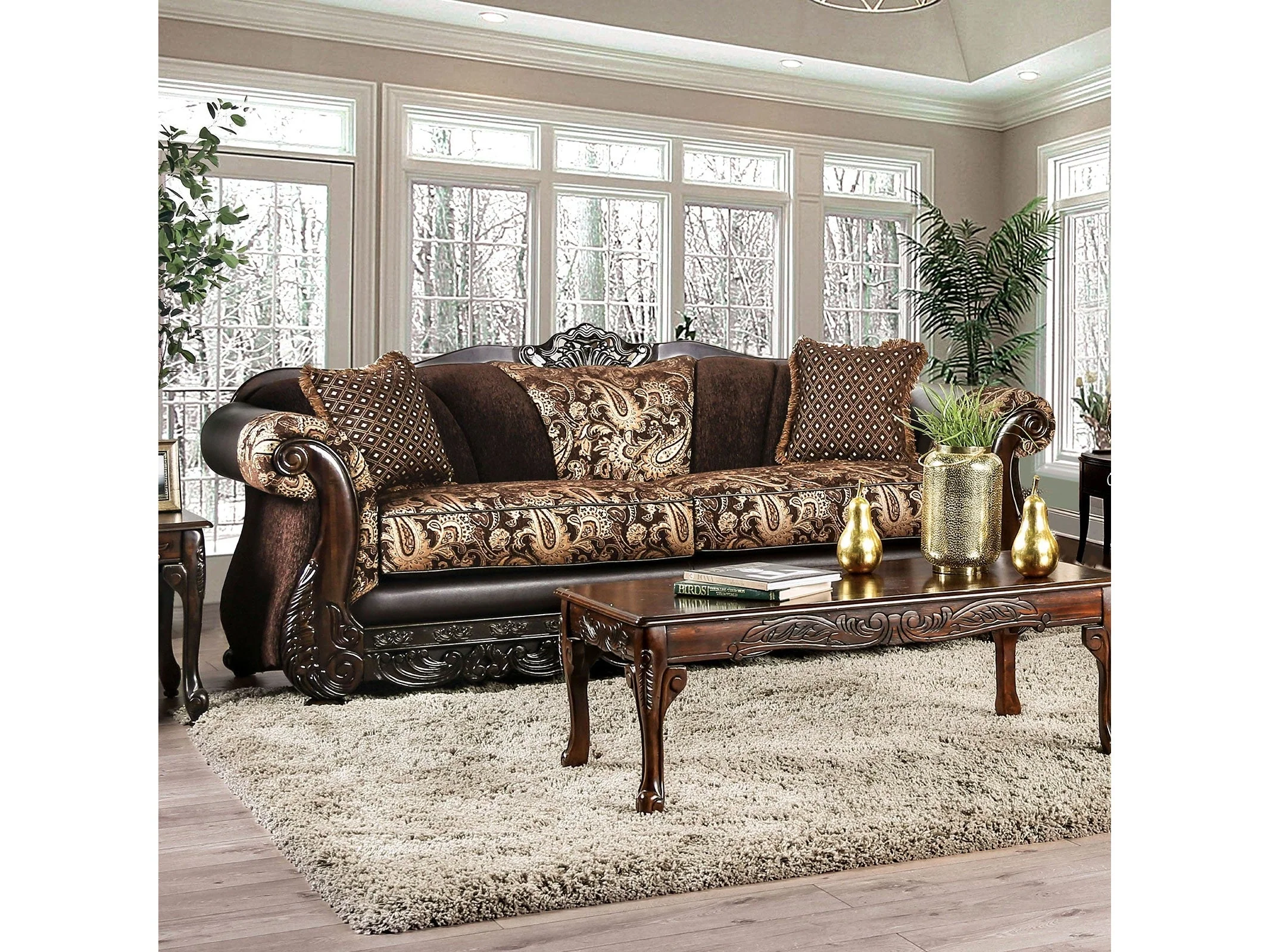 Newdale Brown/Gold Sofa & Loveseat - Image 3