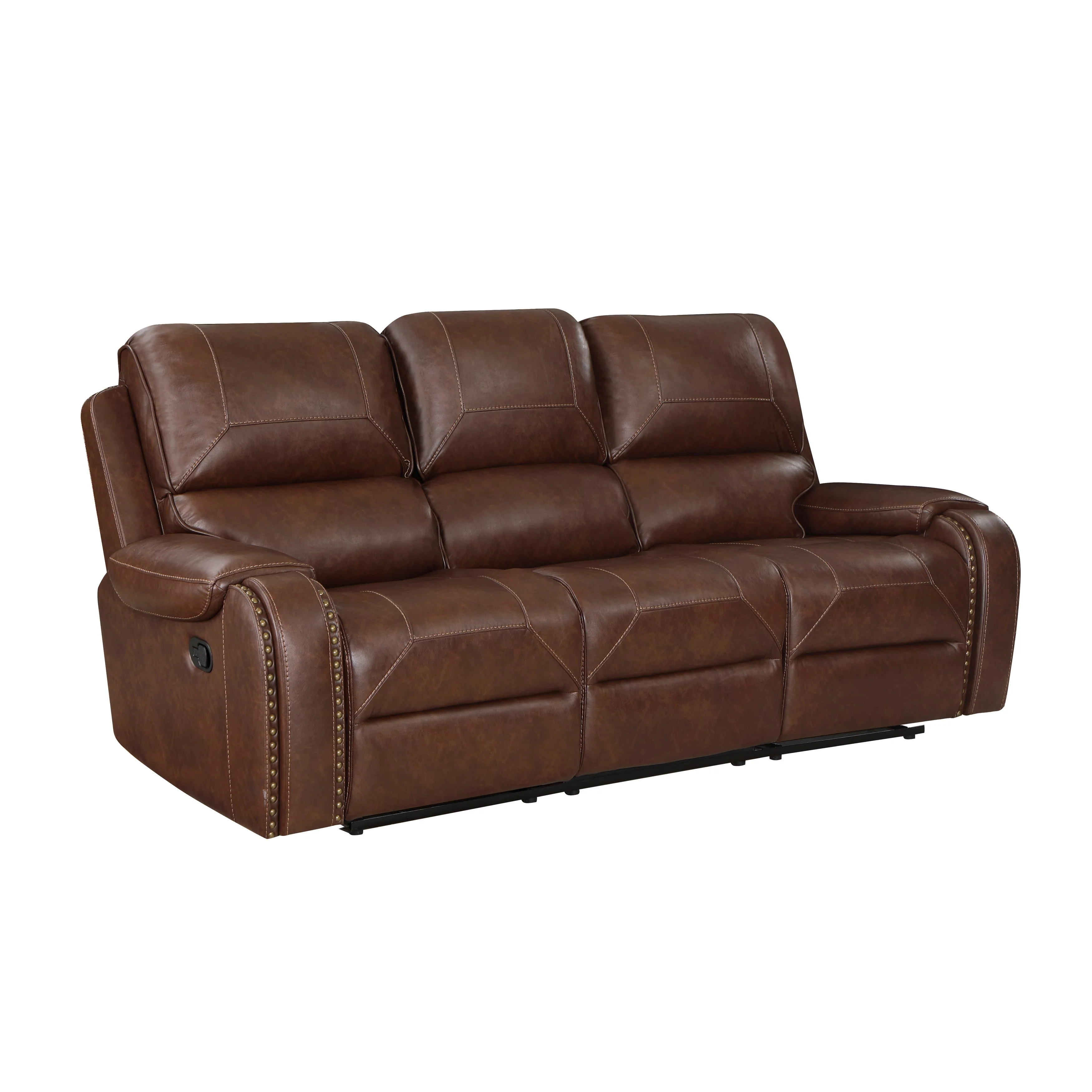 Newnan Brown Double Reclining Living Room Set - Image 4