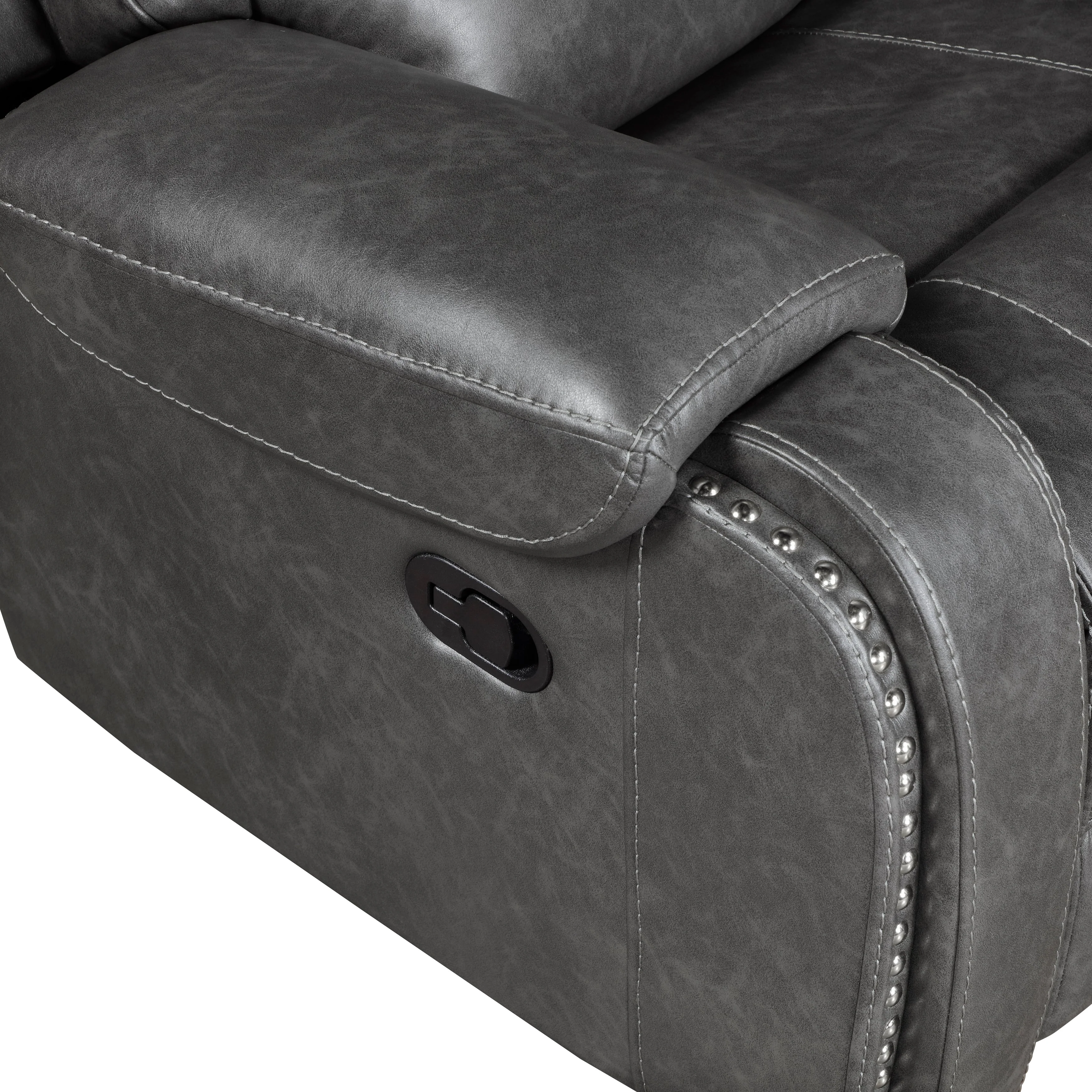 Newnan Gray Double Glider Reclining Loveseat with Center Console - Image 7