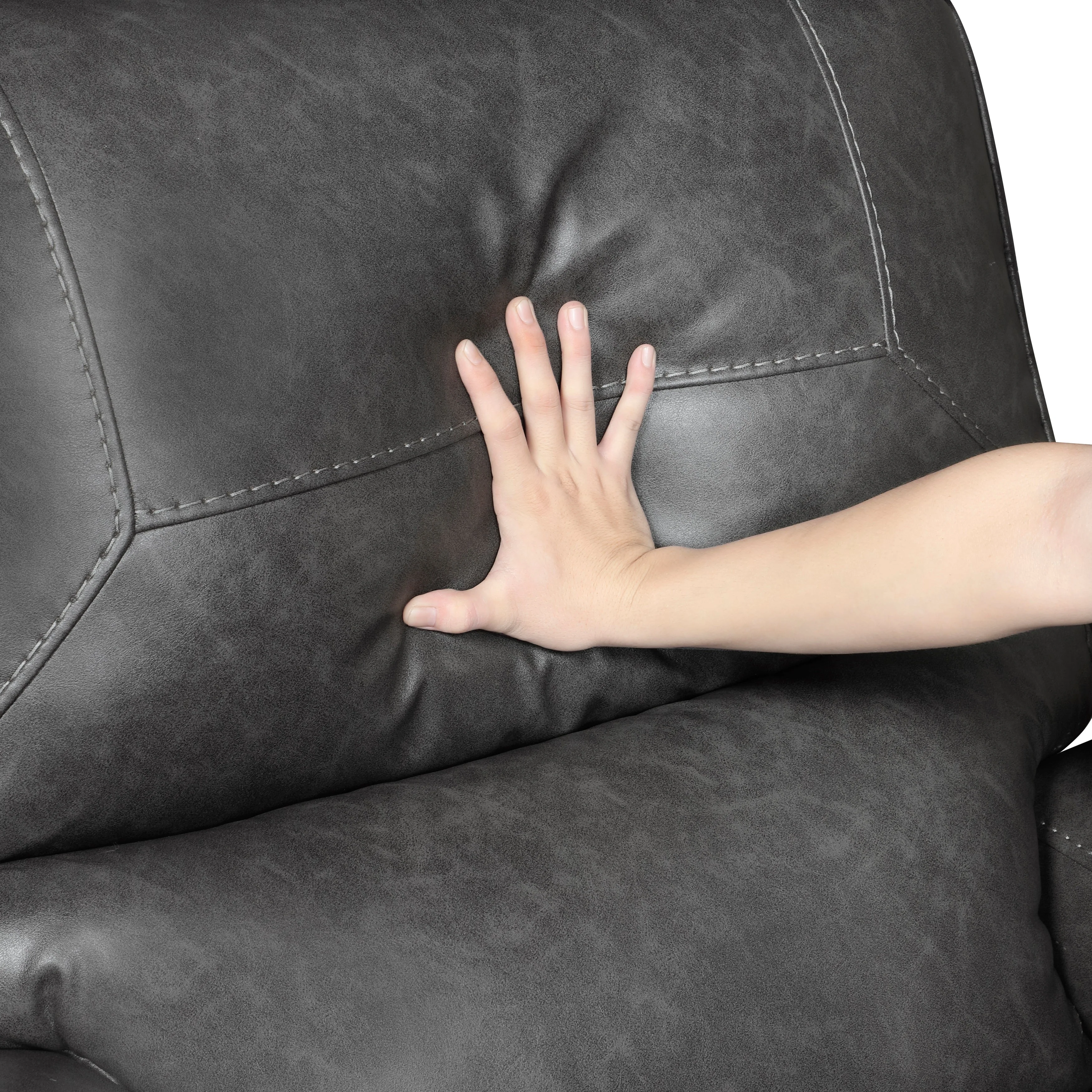 Newnan Gray Double Glider Reclining Loveseat with Center Console - Image 9
