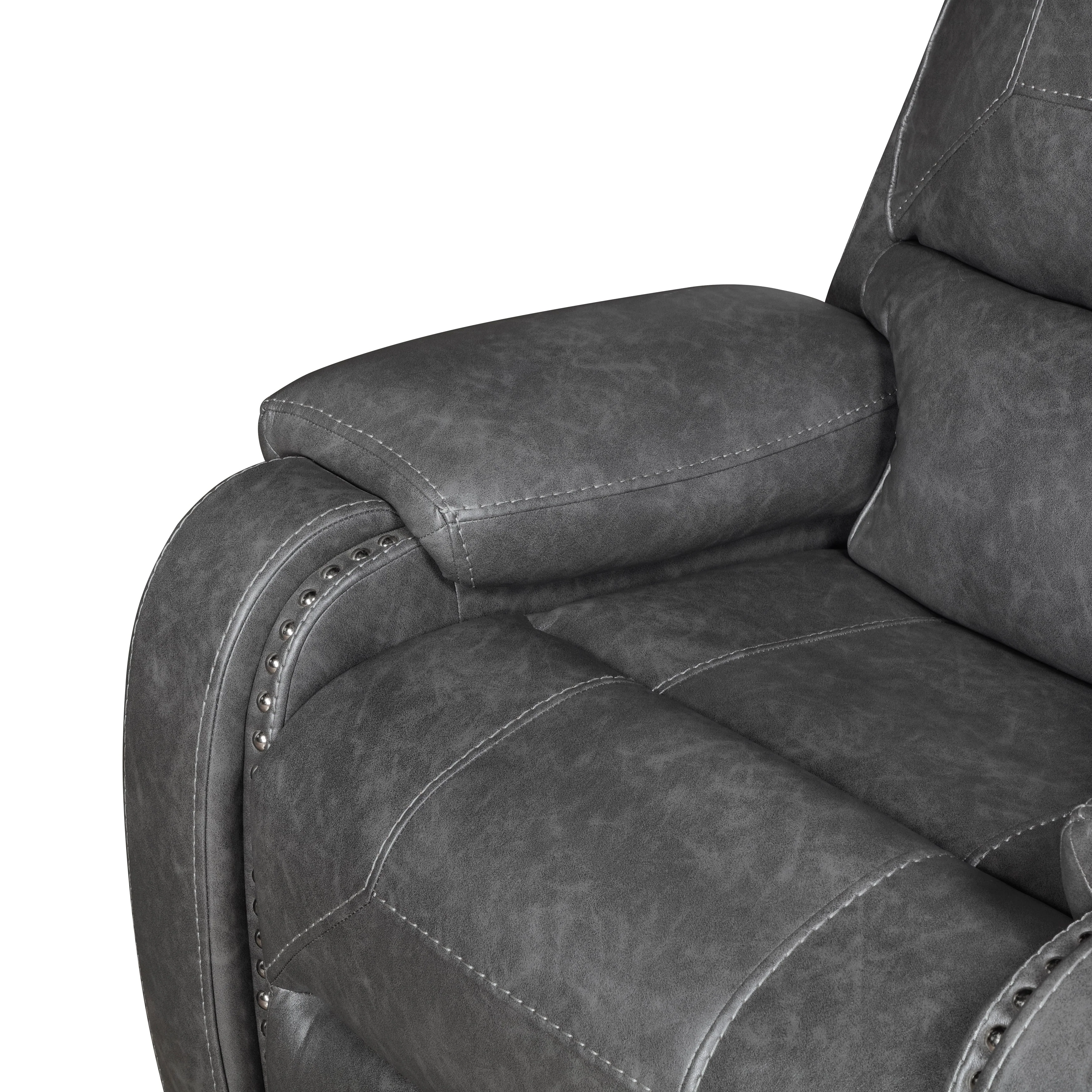 Newnan Gray Double Reclining Sofa - Image 8