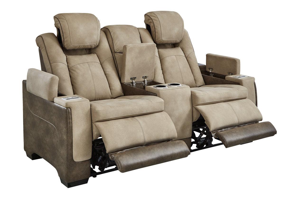 Next-Gen DuraPella Sand Dual Power Reclining Loveseat with Console - Image 2