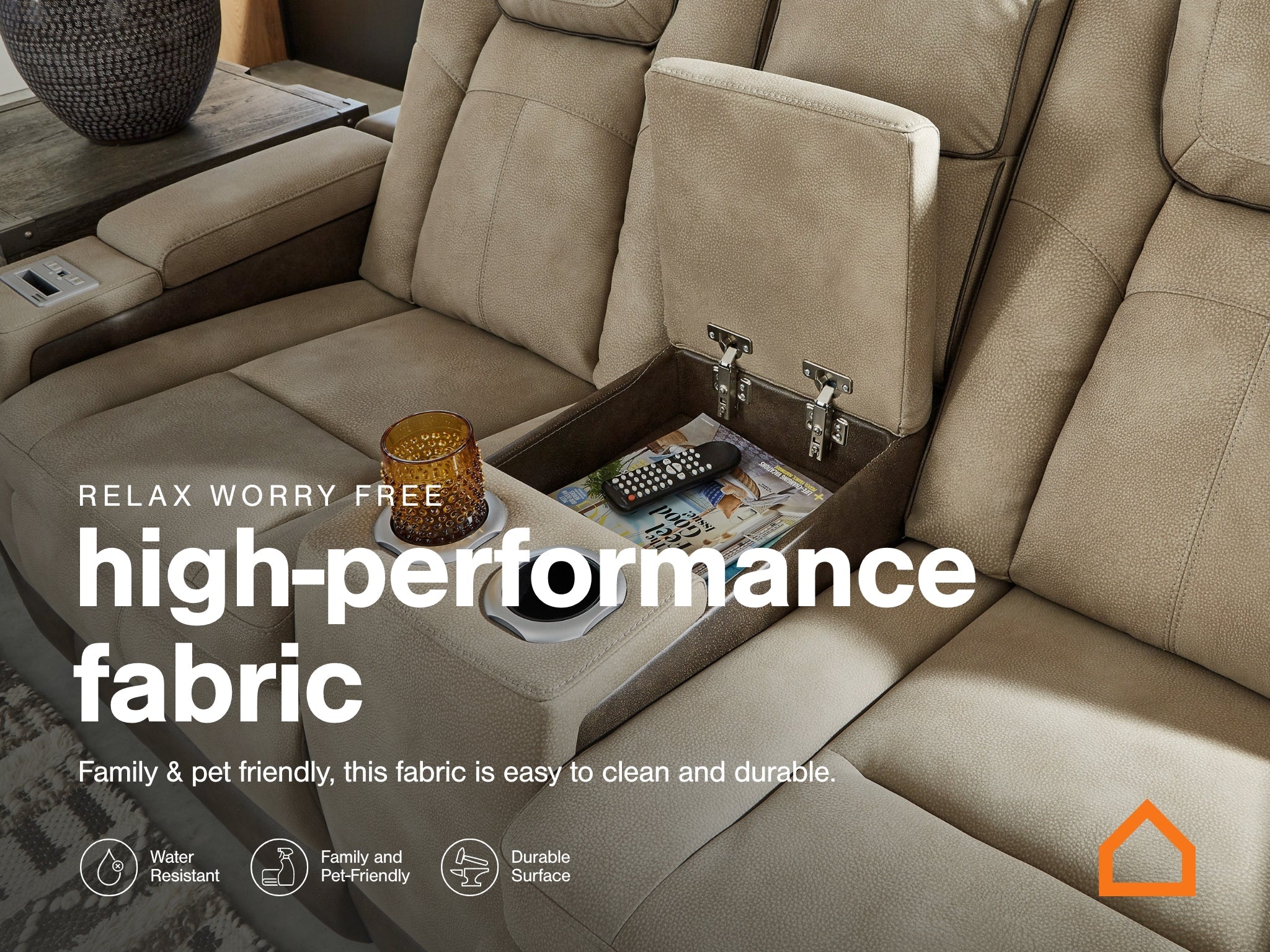 Next-Gen DuraPella Sand Performance Fabric Dual Power Reclining Sofa and Loveseat - Image 4