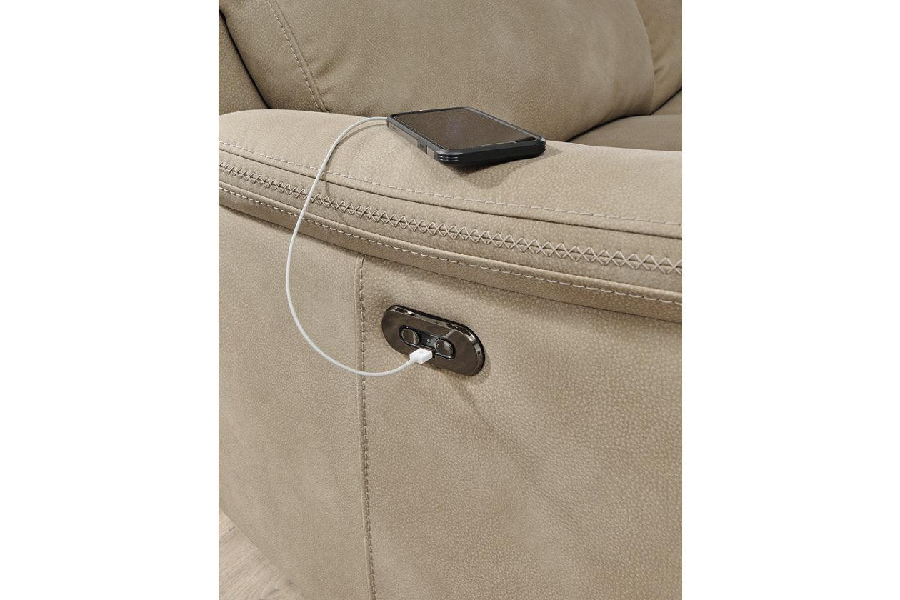 Next-Gen DuraPella Sand Performance Fabric Dual Power Reclining Sofa - Image 10