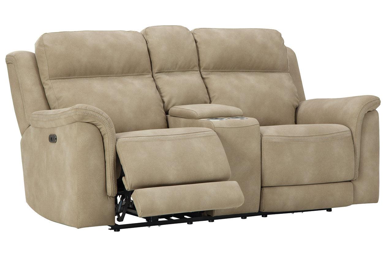 Next-Gen DuraPella Sand Power Reclining Loveseat with Console - Image 3