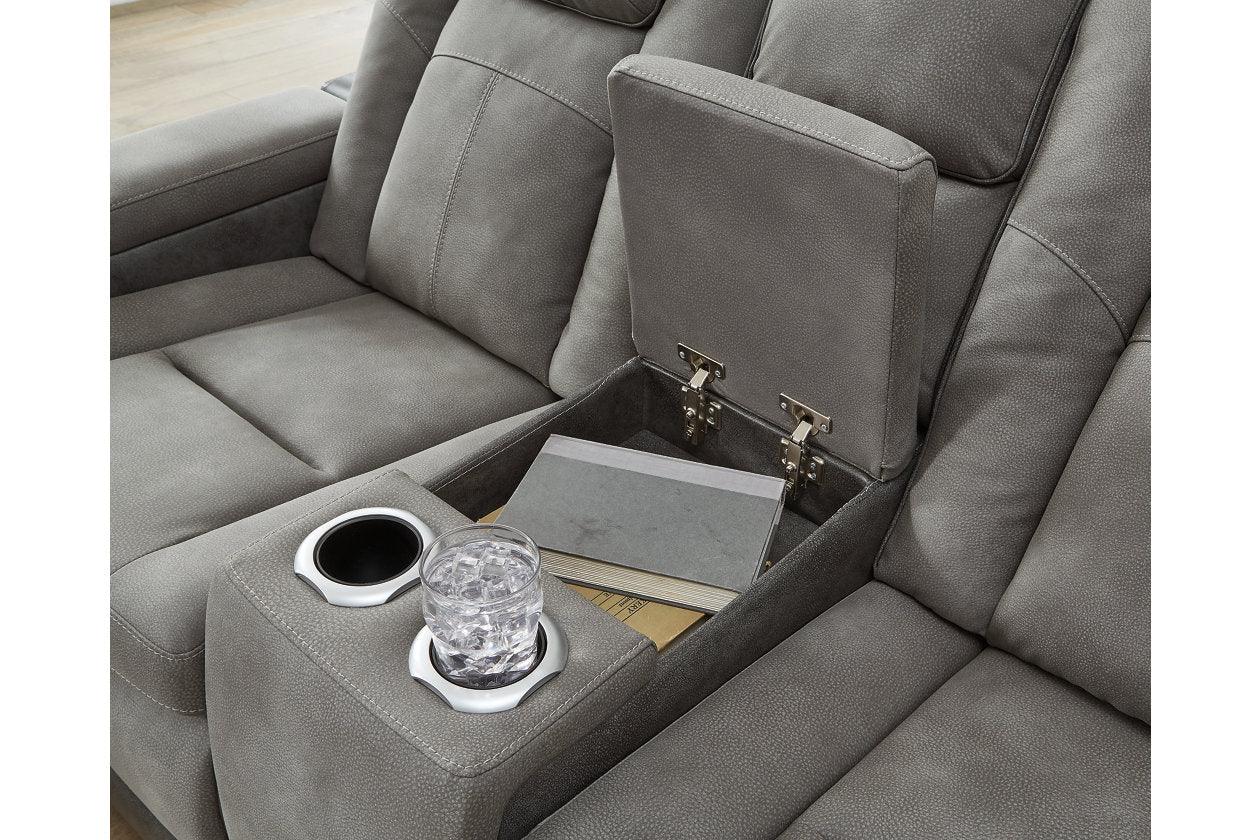 Next-Gen DuraPella Slate Dual Power Reclining Loveseat with Console - Image 6