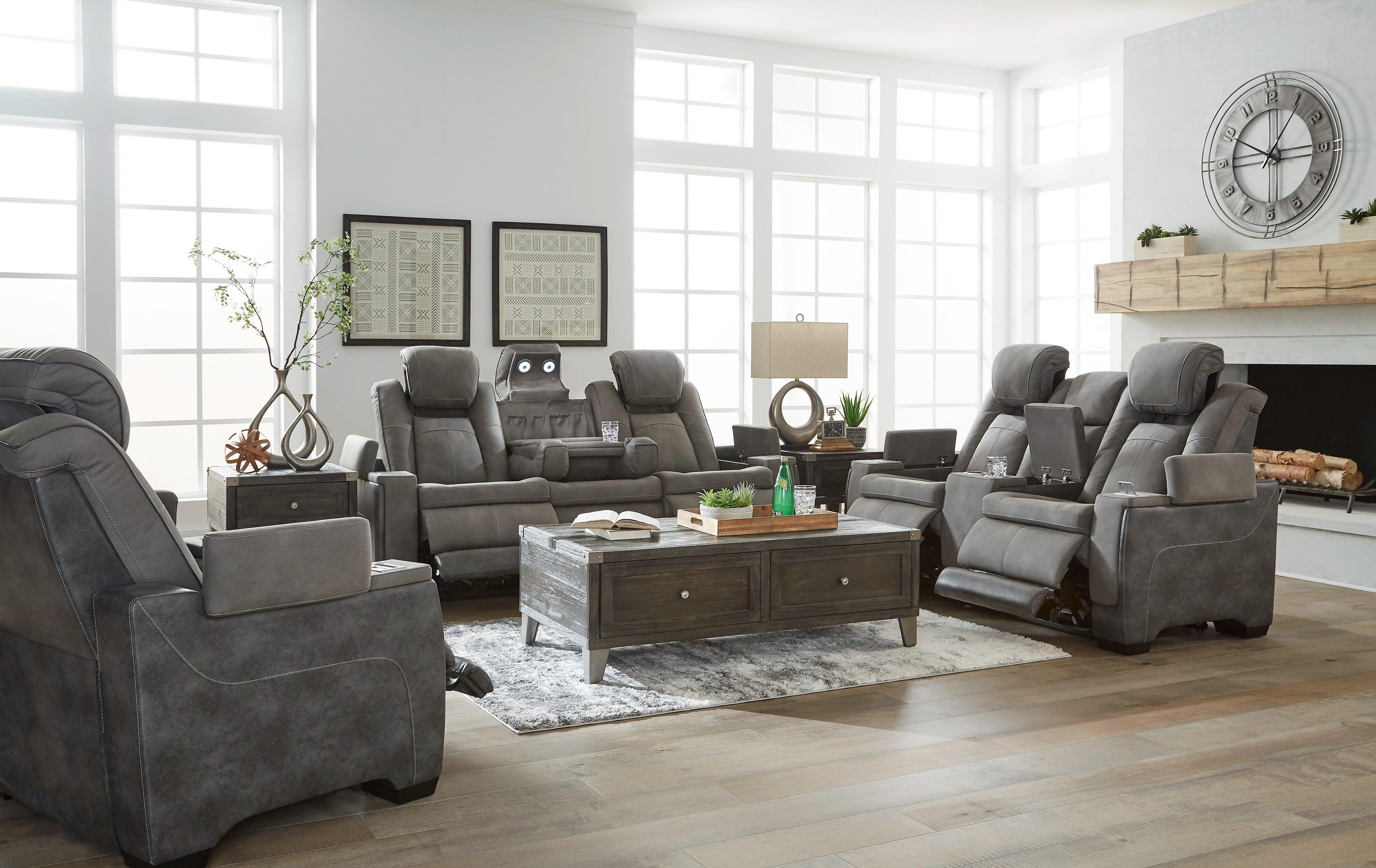 Next-Gen Durapella Slate Dual Power Reclining Living Room Set - Image 2