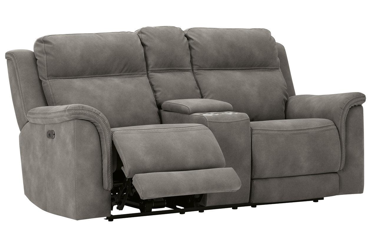 Next-Gen DuraPella Slate Dual Power Reclining Loveseat with Console - Image 2