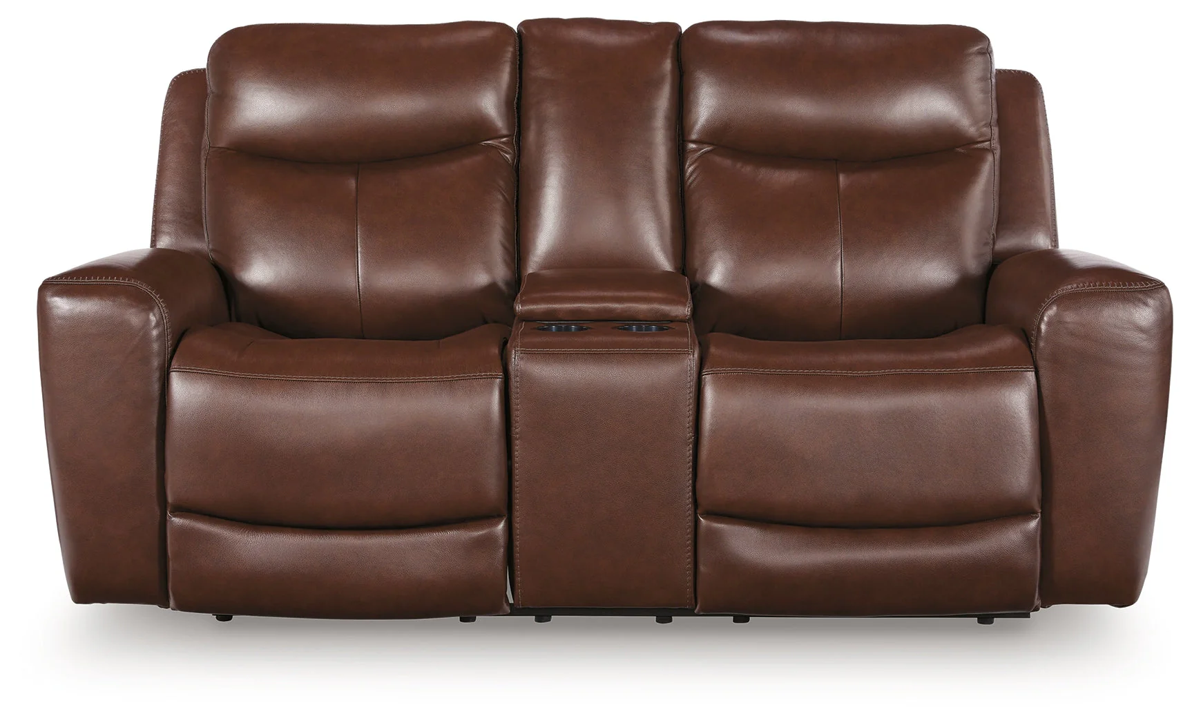 Next Move Mahogany Power Reclining Loveseat with Console - Image 4