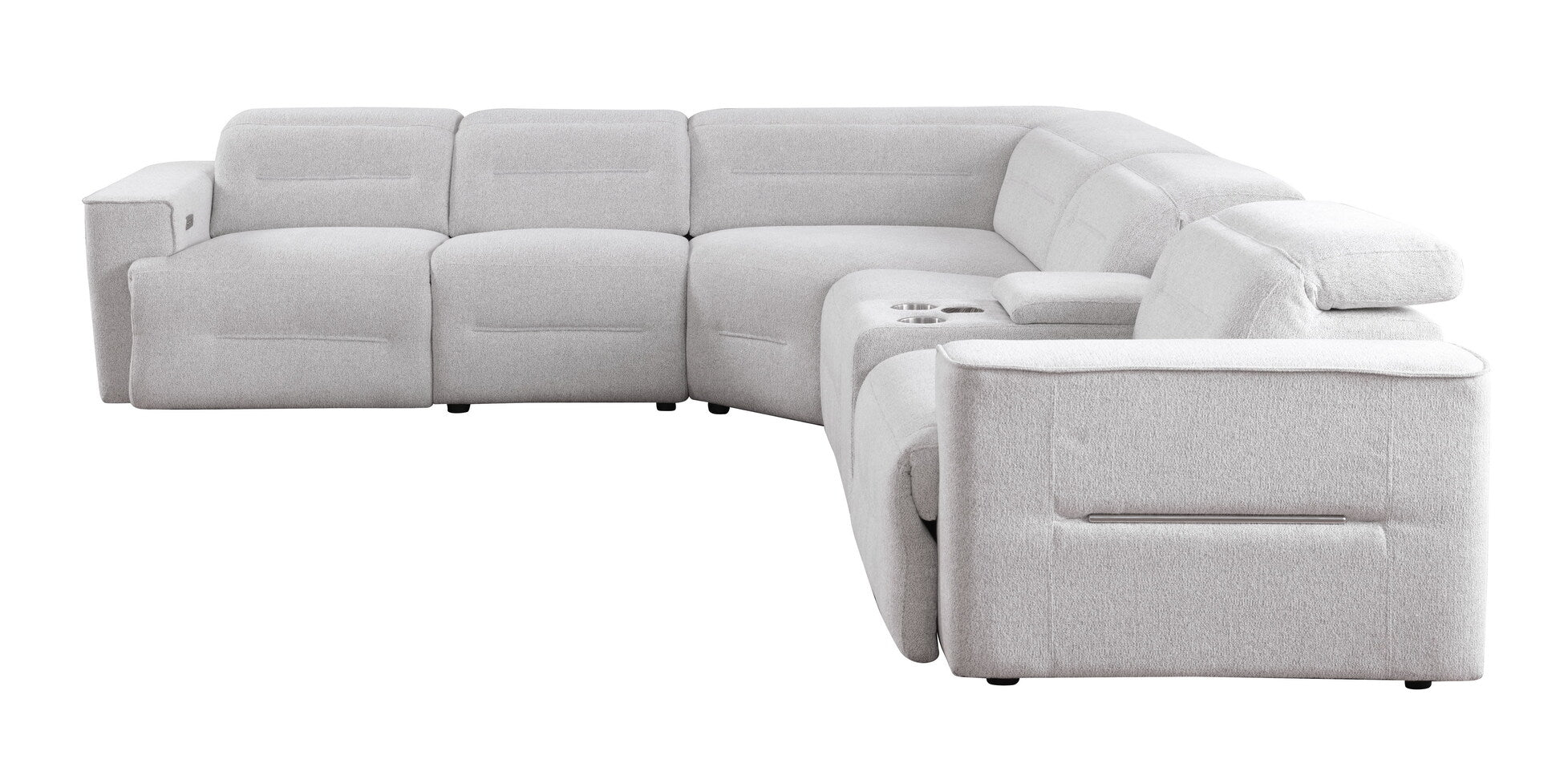 Nexus Light Grey Fabric Power Reclining Sectional - Image 3