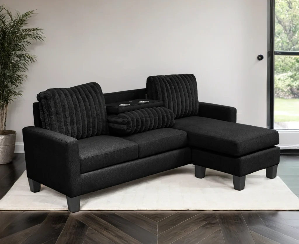 Neymar Black Reversible Sectional - Image 2