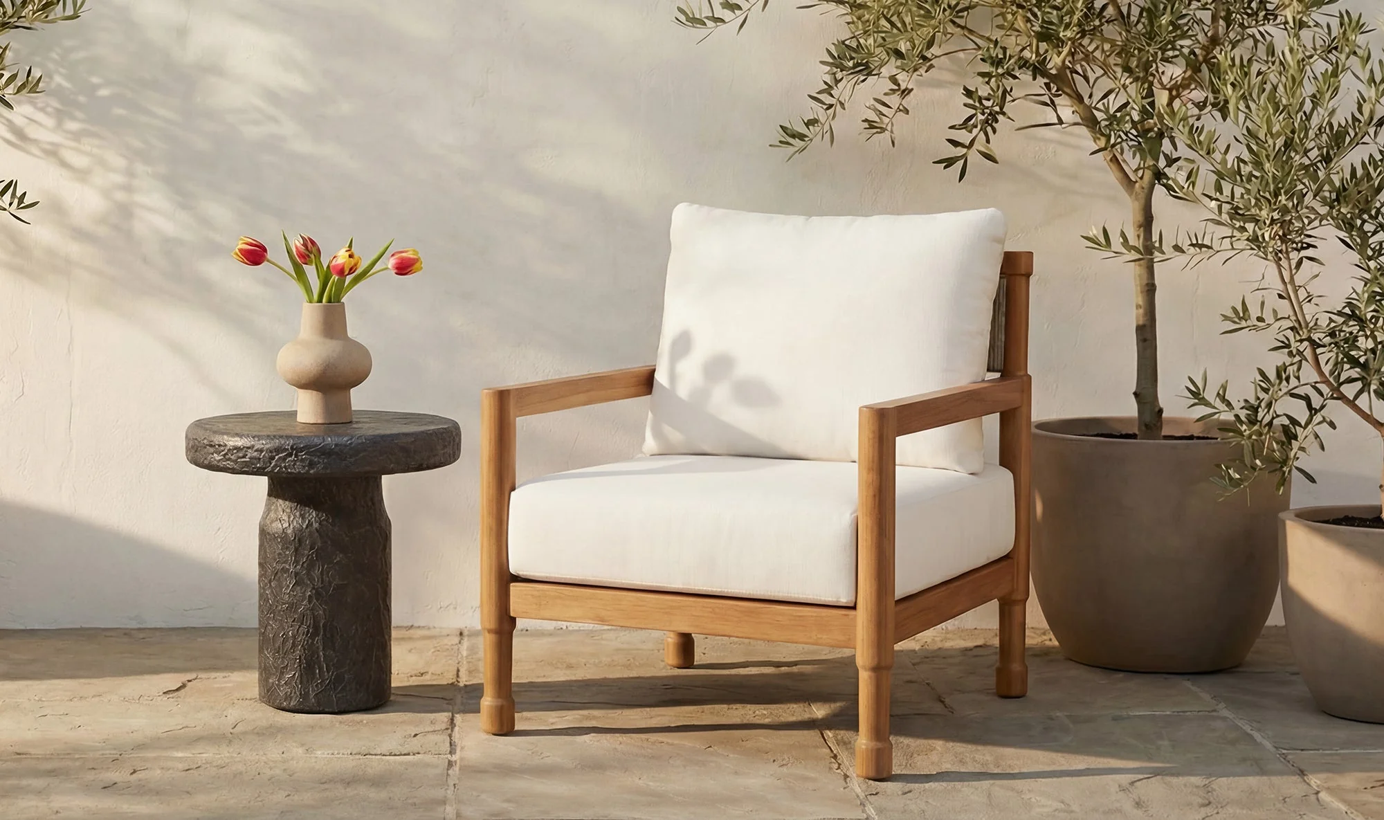 Nia Outdoor Side Table Charcoal - Image 3