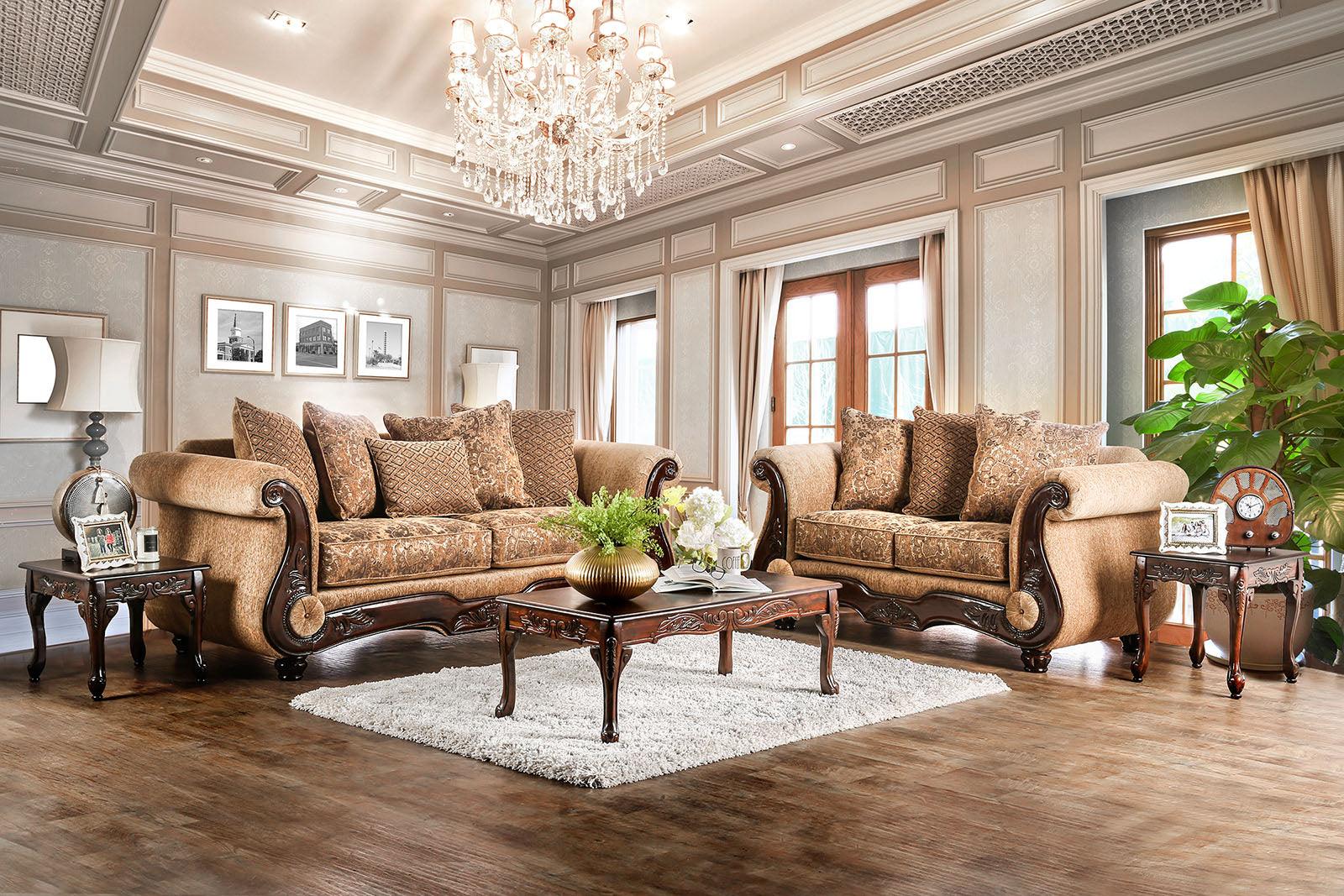 Nicanor Tan/Gold Sofa - Image 2