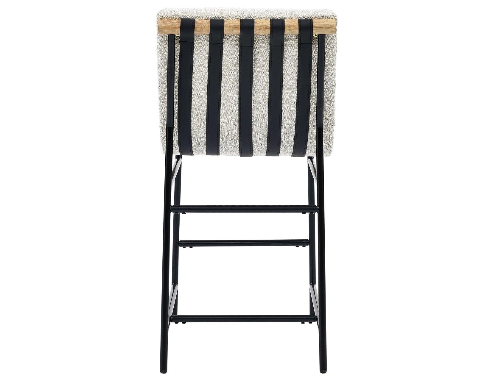 Nicco 24-inch Eggshell Polyester Fabric Counter Stool with Black Iron Base - Image 7