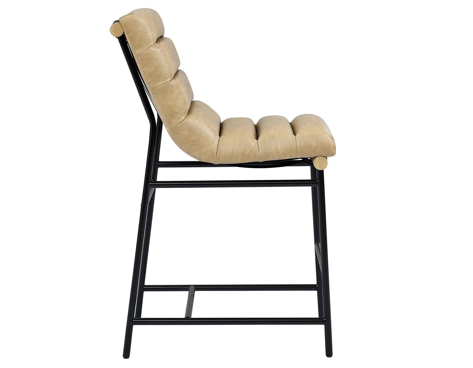 Nicco 30-inch Bar Chair, Sand Vegan Leather Fabric - Image 5