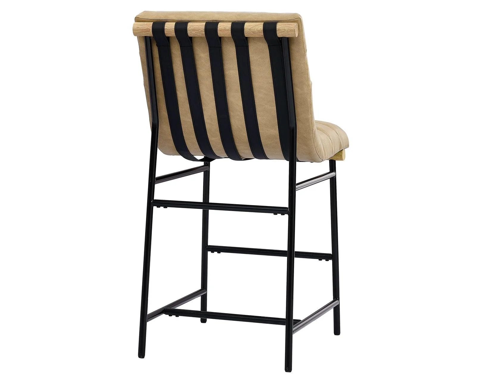 Nicco 30-inch Bar Chair, Sand Vegan Leather Fabric - Image 6