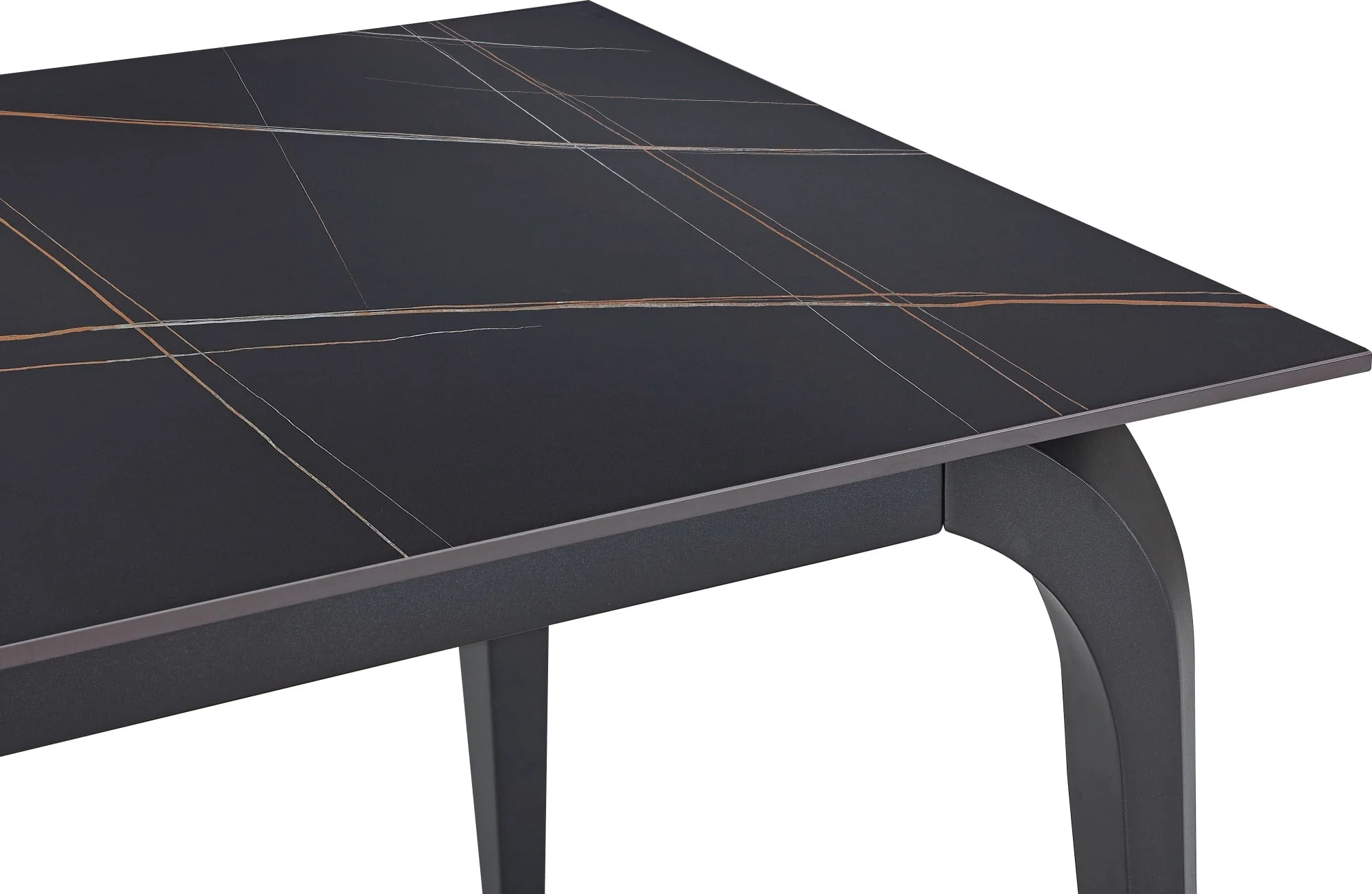 Nicoya Black Stone Top Rectangular Dining Table - Image 6