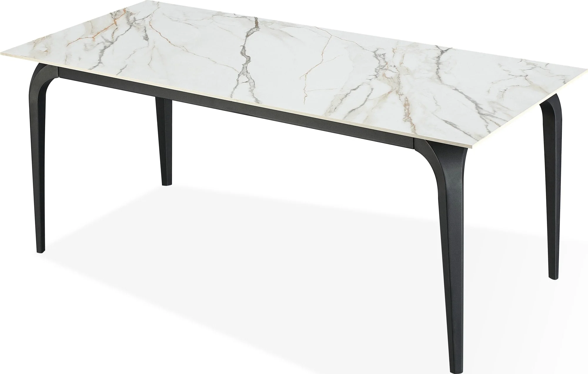 Nicoya White/Black Stone Top Rectangular Dining Table - Image 4
